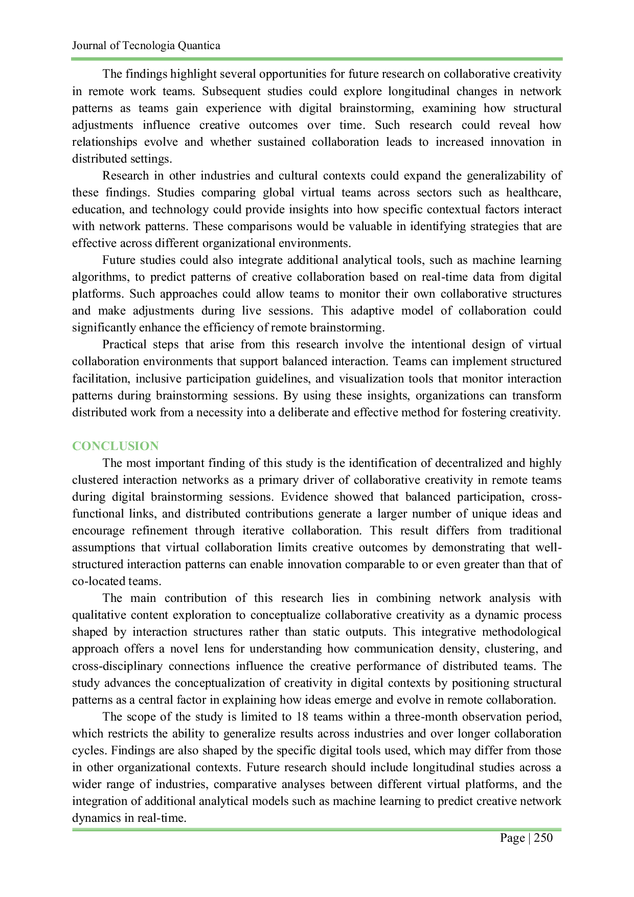 JURIS Collaborative Creativity in Remote Work Teams A Network Analysis of Digital Brainstorming Sessions