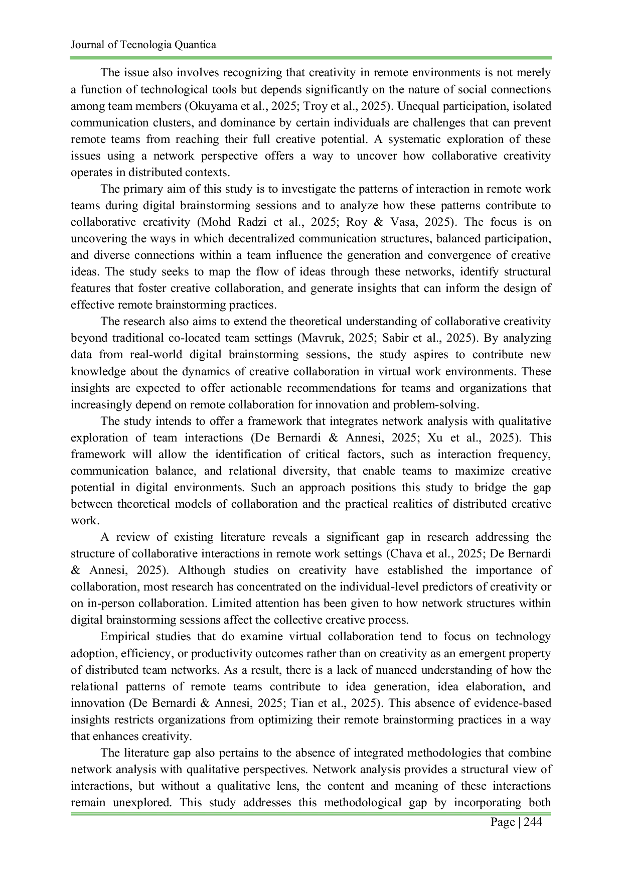 JURIS Collaborative Creativity in Remote Work Teams A Network Analysis of Digital Brainstorming Sessions