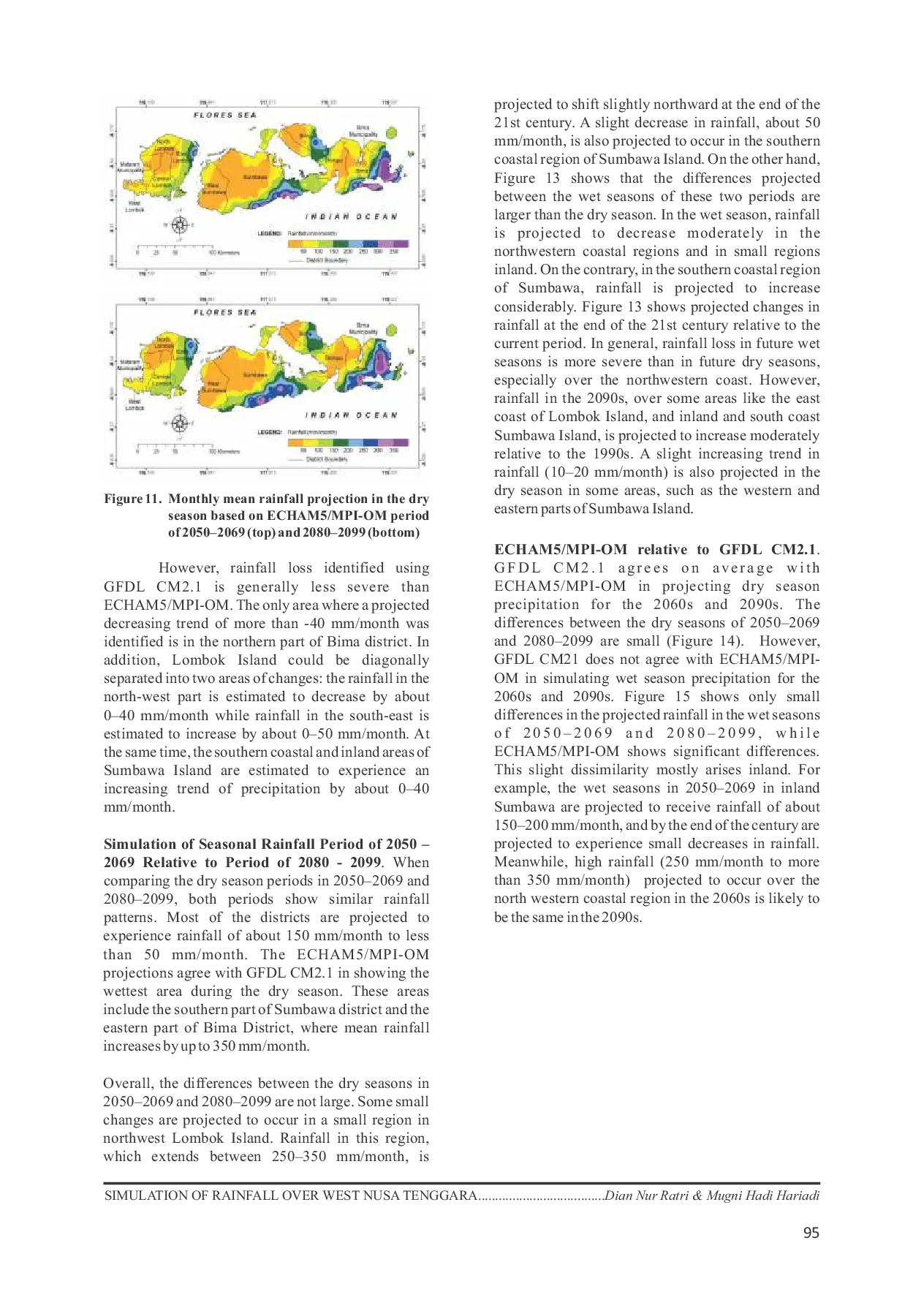 JURIS Simulation of Rainfall Over West Nusa Tenggara Province Based on Echam5 Mpi Om and Gfdl Cm2 1