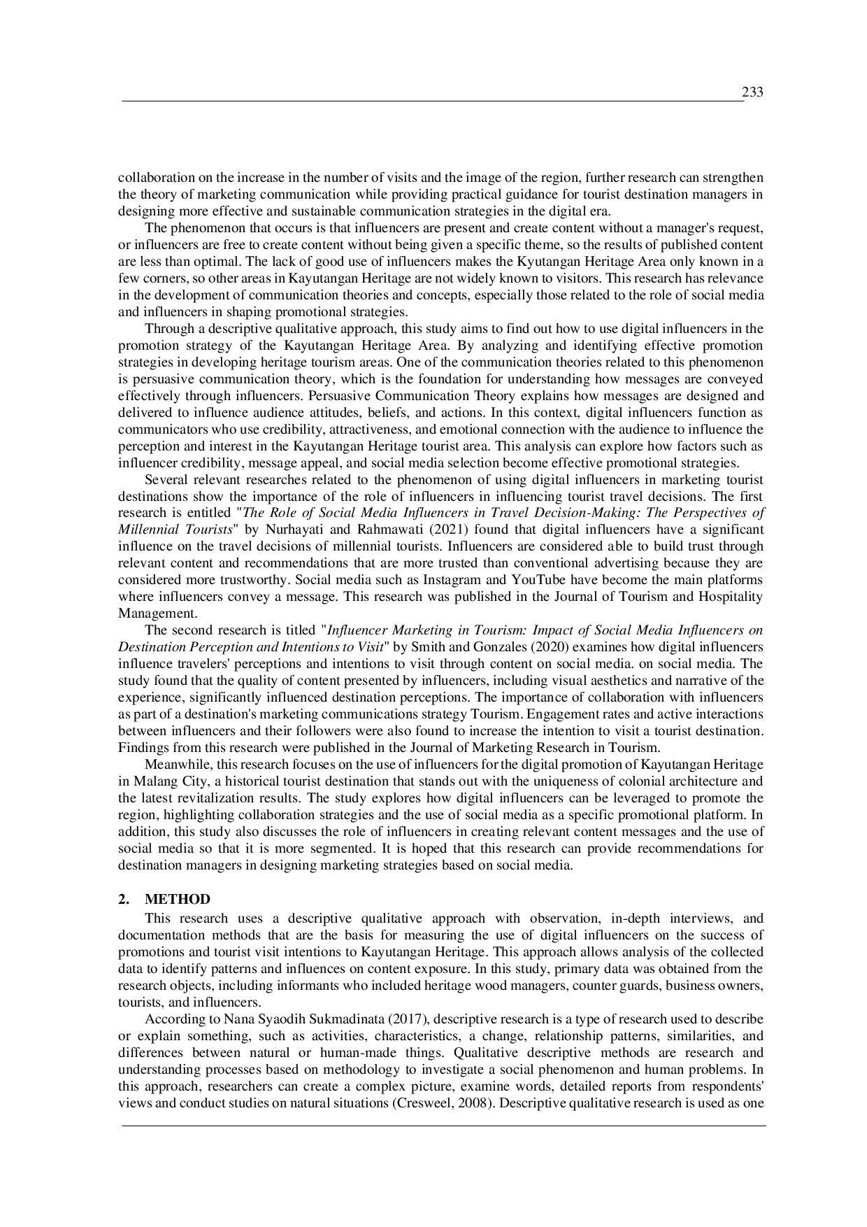 JURIS The Utilization of Digital Influencers as a Promotion Strategy for the Kayutangan Heritage Area of Malang City