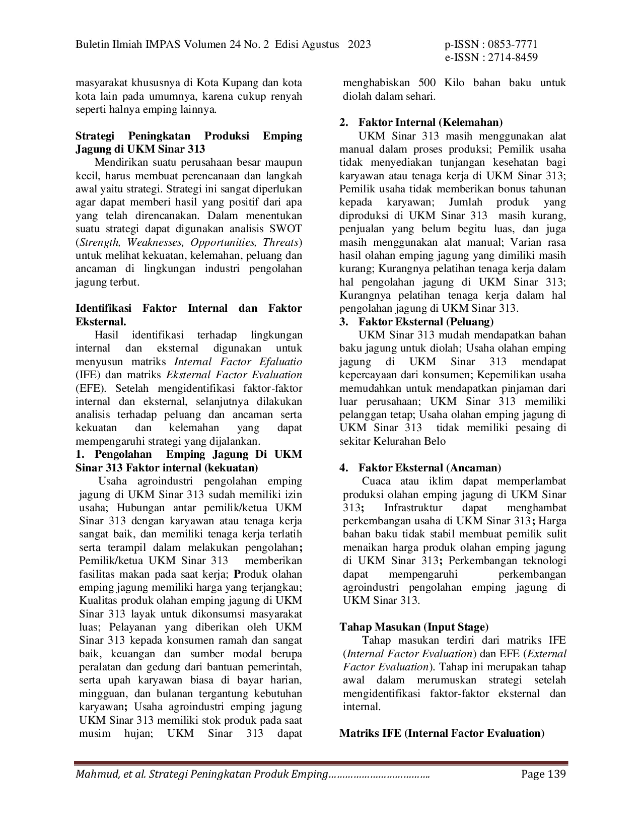 JURIS Strategi Peningkatan Produk Emping Jagung