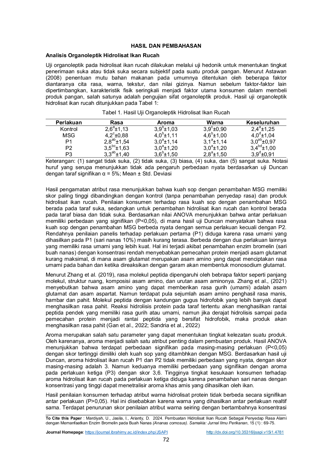 JURIS Pembuatan Hidrolisat Ikan Rucah Sebagai Penyedap Rasa Alami dengan Memanfaatkan Enzim Bromelin pada Buah Nanas Ananas comosus