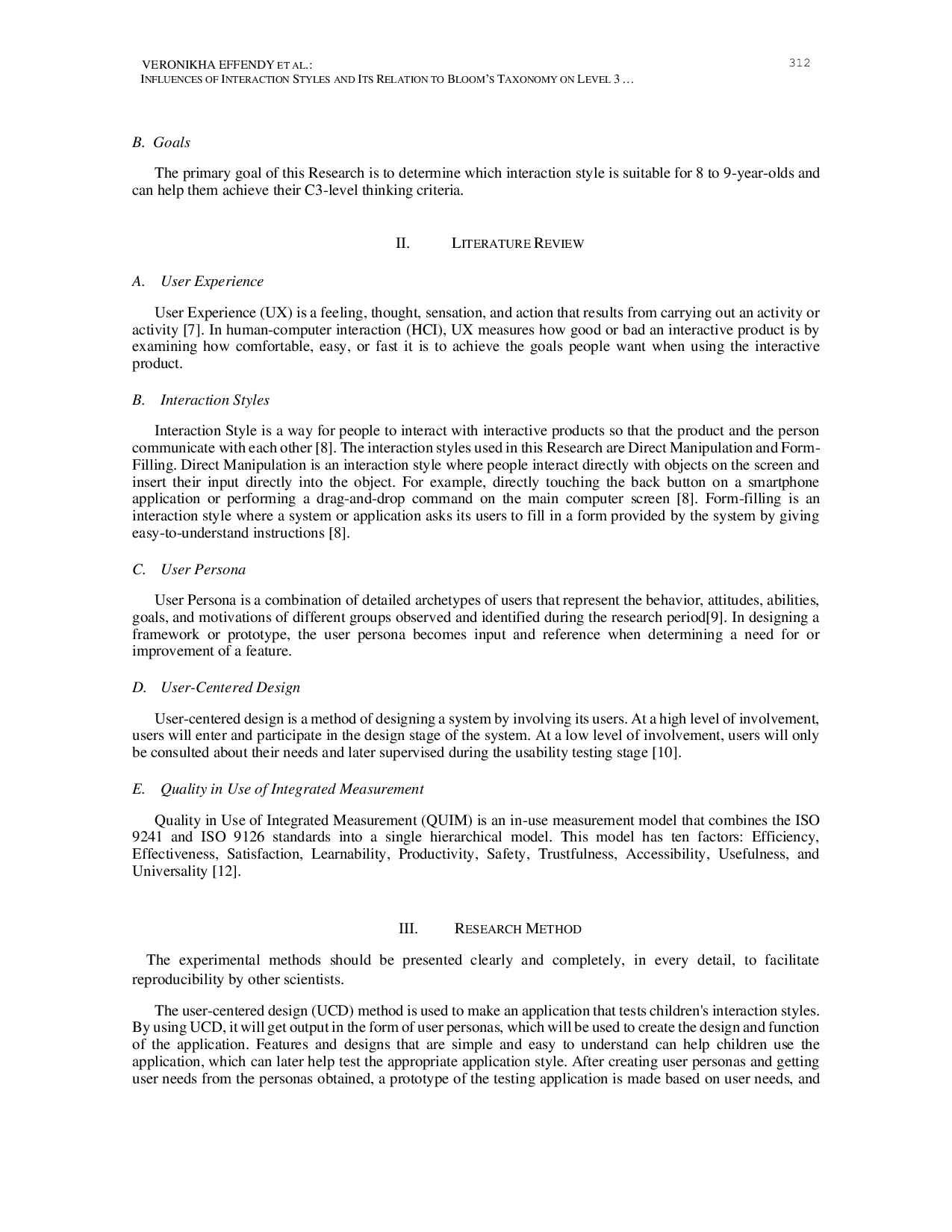 JURIS Influences of Interaction Styles and Its Relation to Bloom s Taxonomy on Level 3 Thinking Skills for Children at age 8 9 in Educational Application Case Studies Math Subject