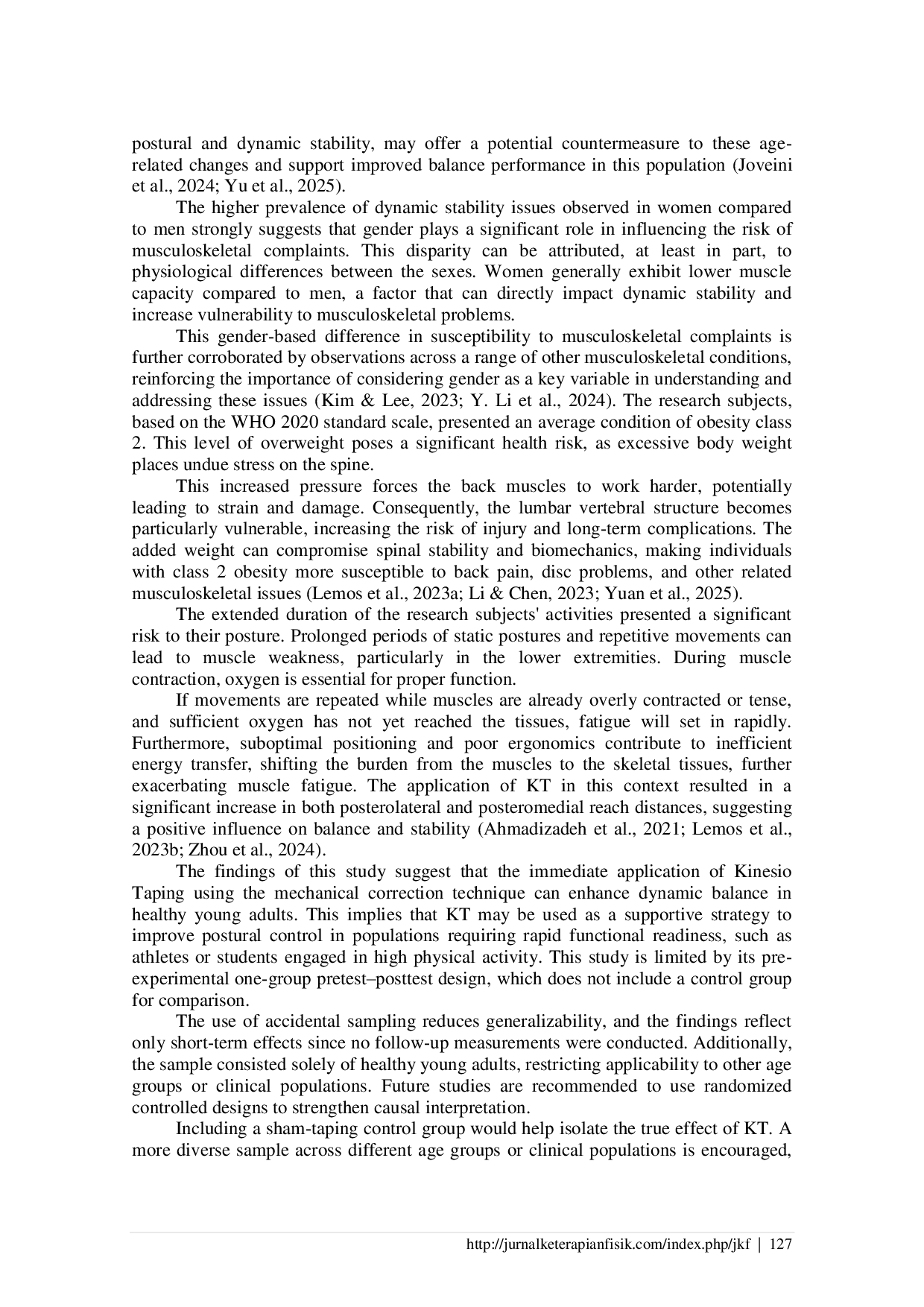 JURIS Direct Effect of Using Kinesio Taping KT on Balance in Young People