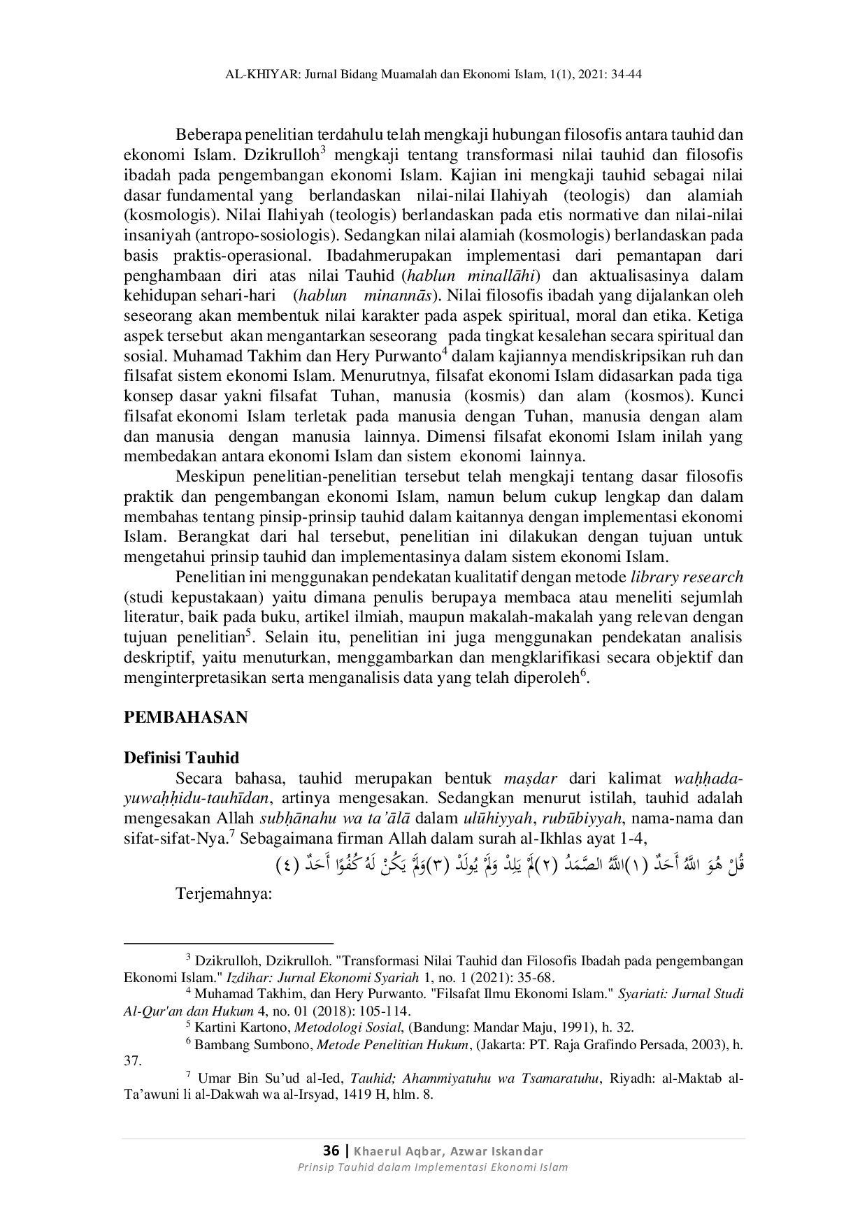 JURIS Prinsip Tauhid dalam Implementasi Ekonomi Islam The Tawhid Principle in Islamic Economics Implementation