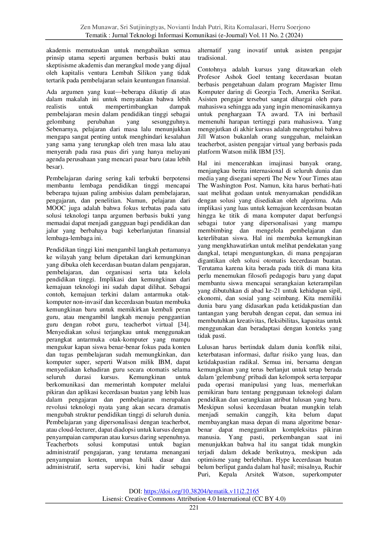 juris Manfaat Kecerdasan Buatan pada Proses Belajar Mengajar di Pendidikan Tinggi