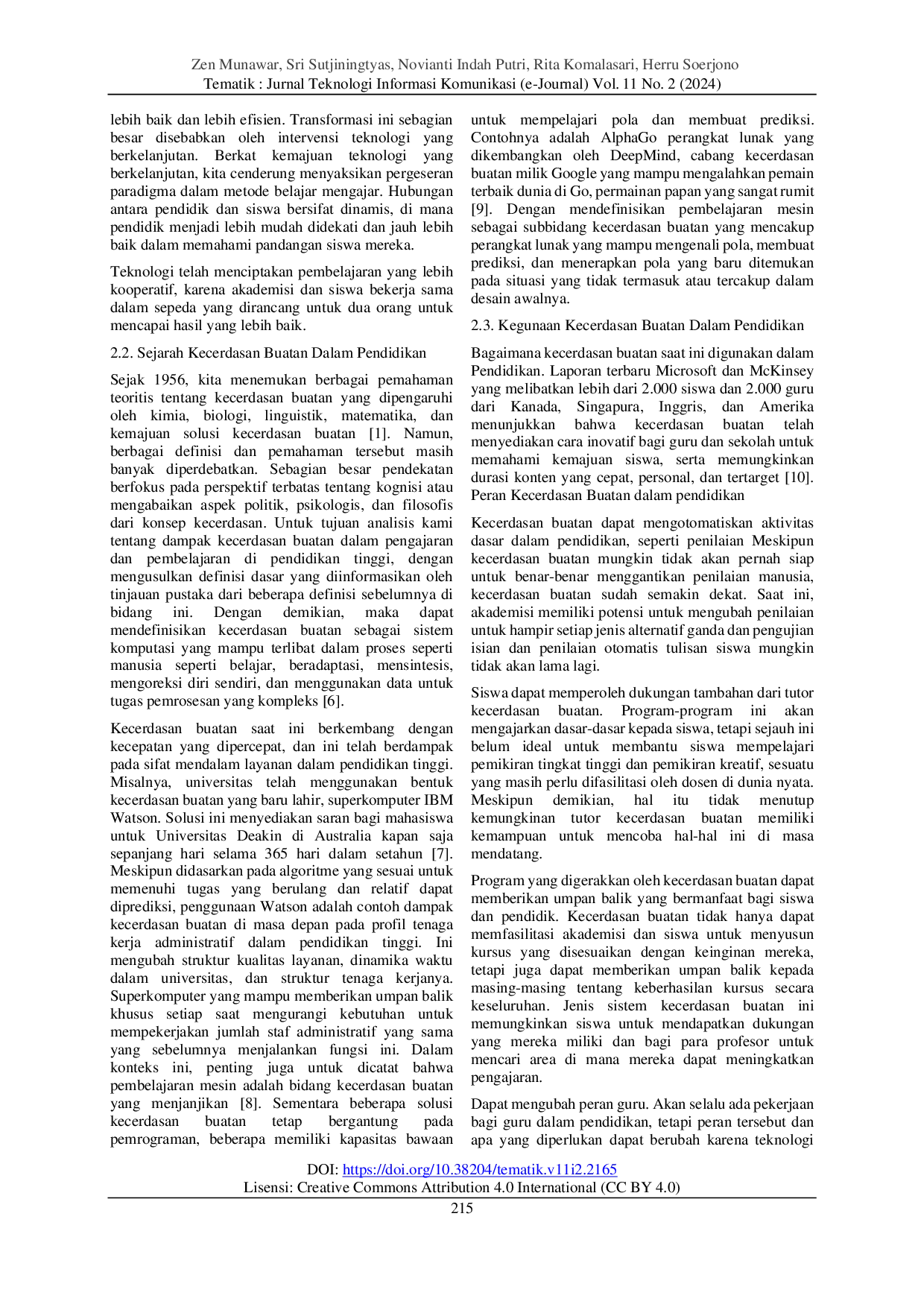 juris Manfaat Kecerdasan Buatan pada Proses Belajar Mengajar di Pendidikan Tinggi