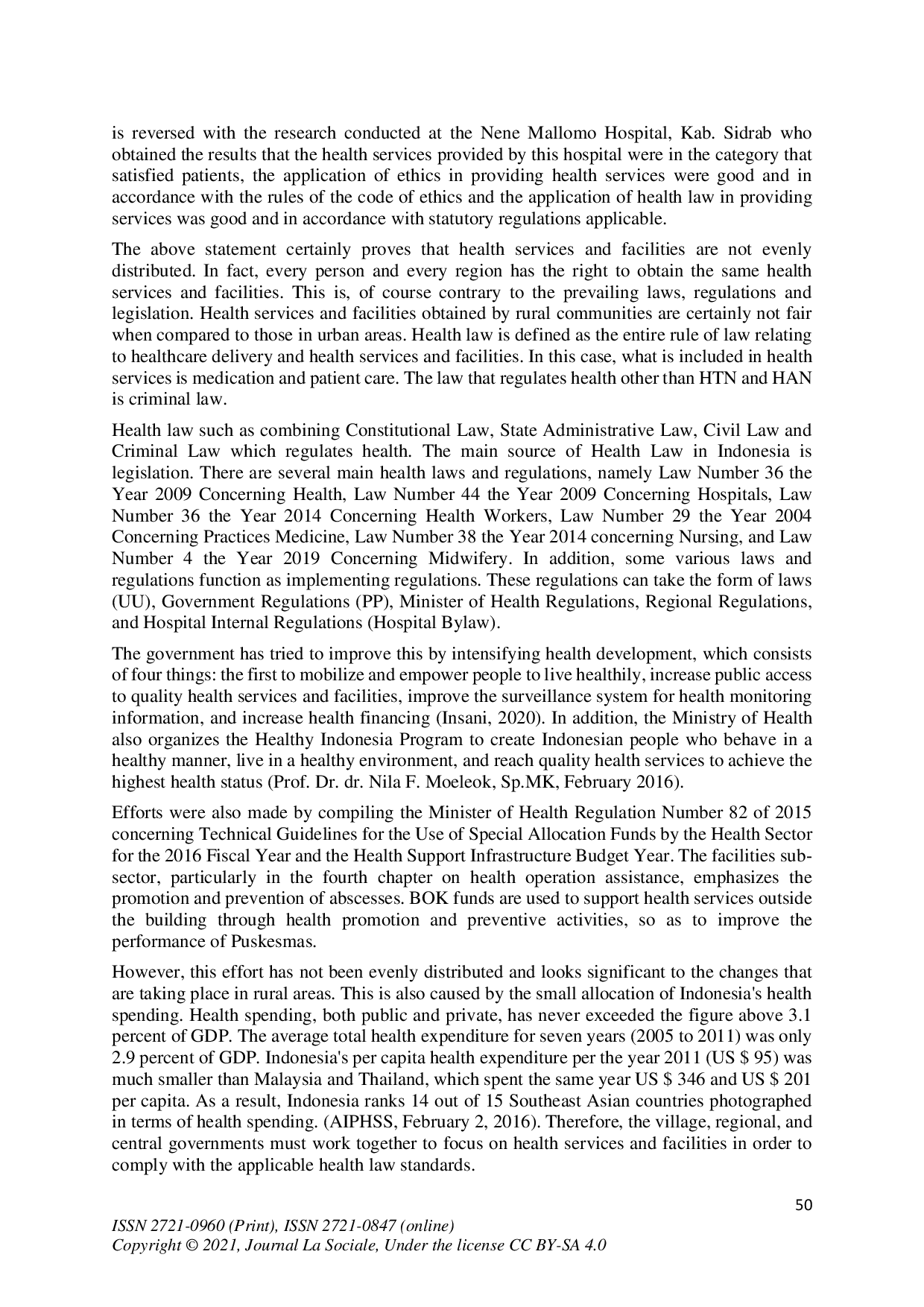 juris The Indonesian Government s Efforts to Improve Health Services and Facilities in Rural Areas Related to Health Laws
