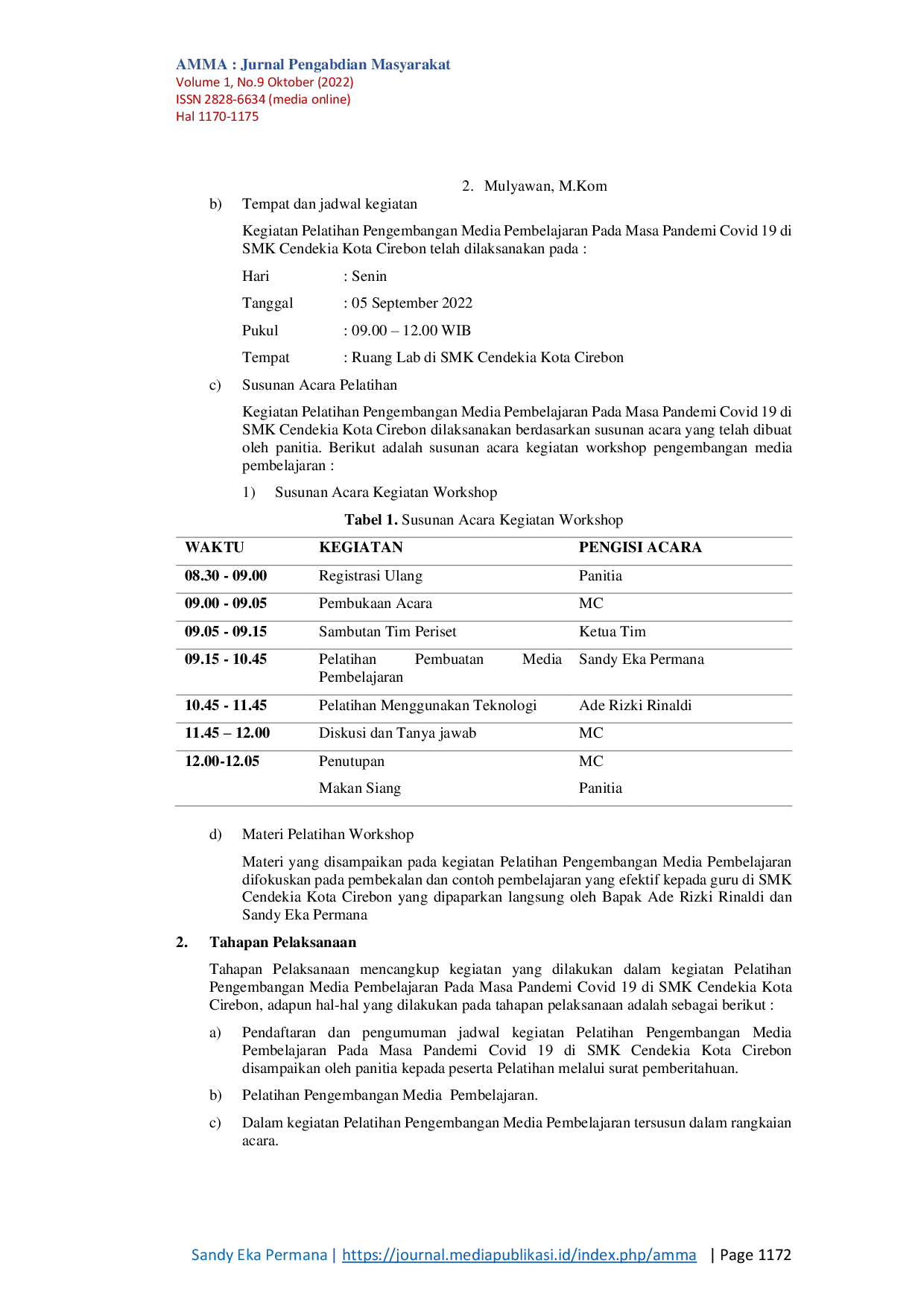 JURIS Inovasi Pembelajaran Di Masa COVID 19 Pelatihan Pengembangan Media Pembelajaran Di SMK Cendikia Kota Cirebon
