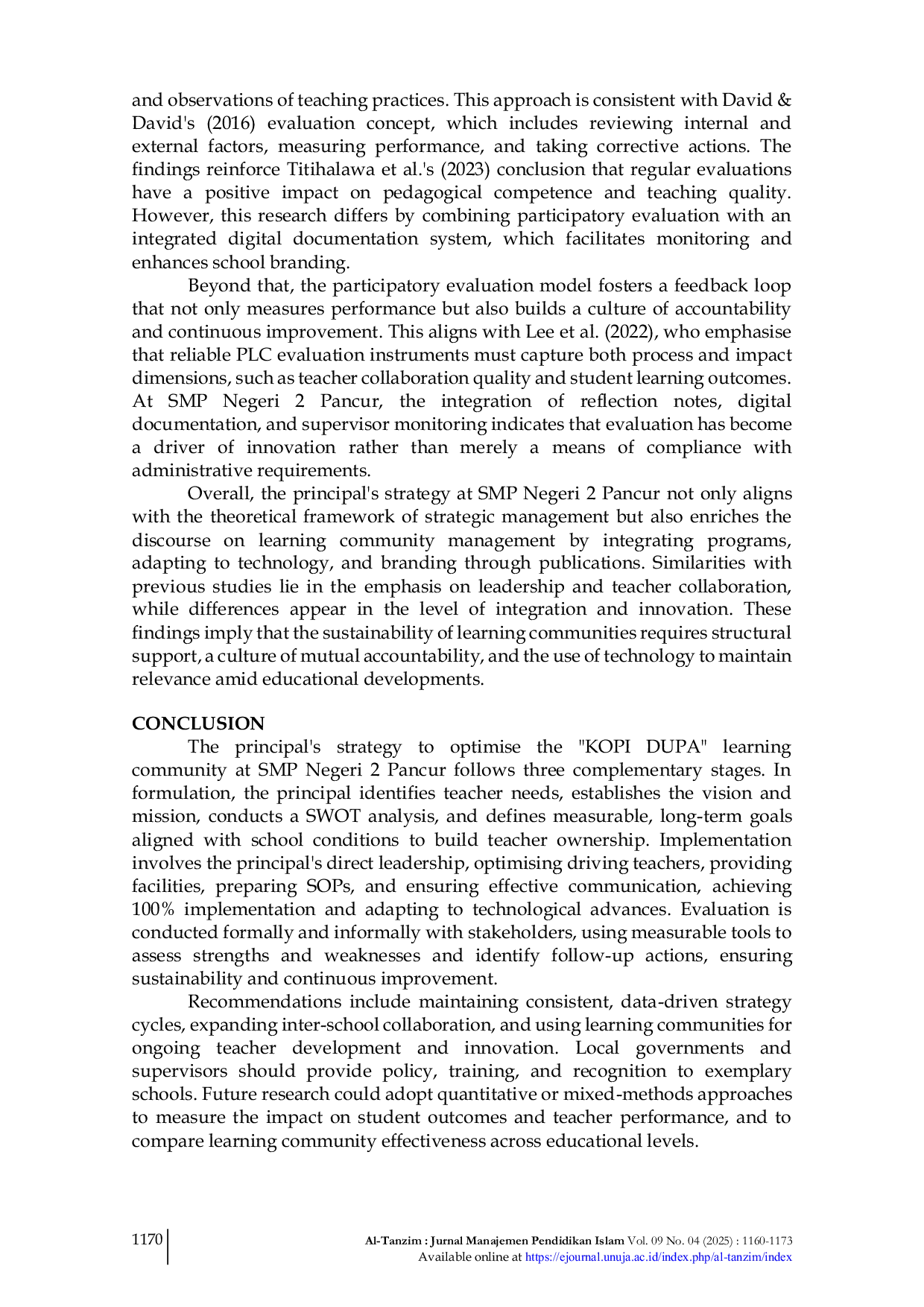 JURIS From Vision to Impact A Strategic Framework for Principal Leadership in Professional Learning Communities