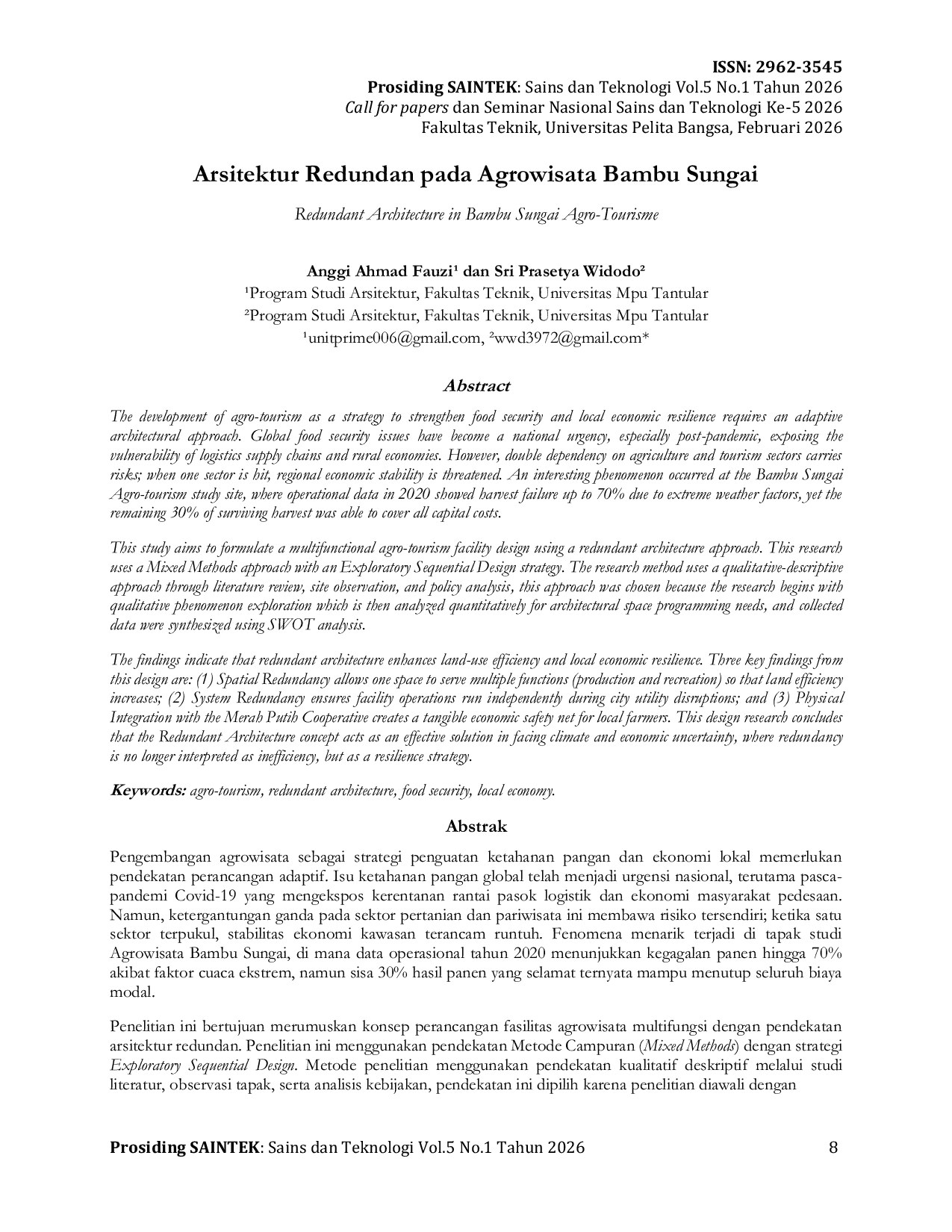 JURIS Arsitektur Redundan Pada Agrowisata Bambu Sungai