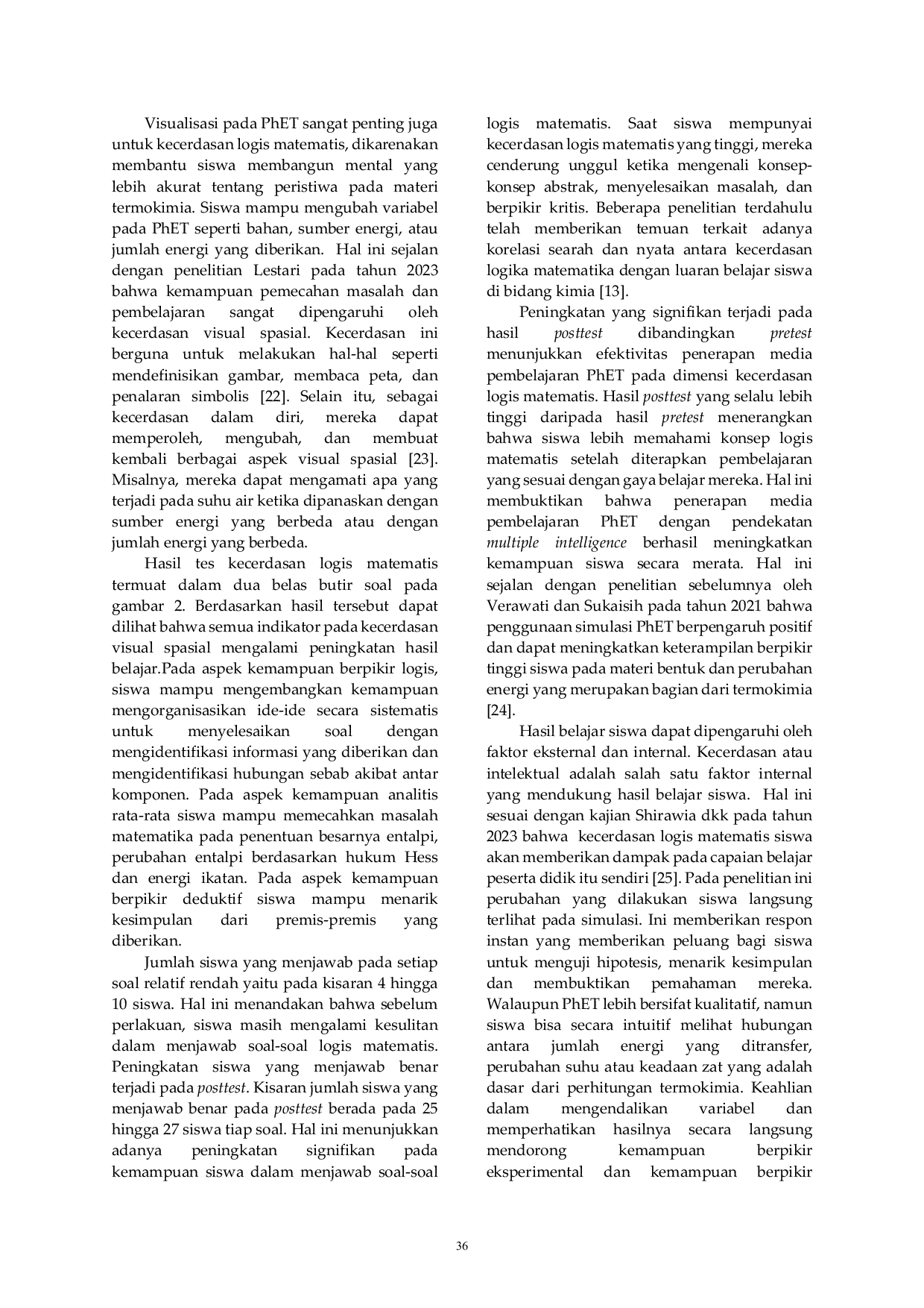 JURIS Efektivitas Penerapan Media Pembelajaran PhET Terhadap Hasil Belajar Pada Dimensi Kecerdasan Visual Spasial dan Kecerdasan Logis Matematis Materi Termokimia di SMA Negeri 9 Manado