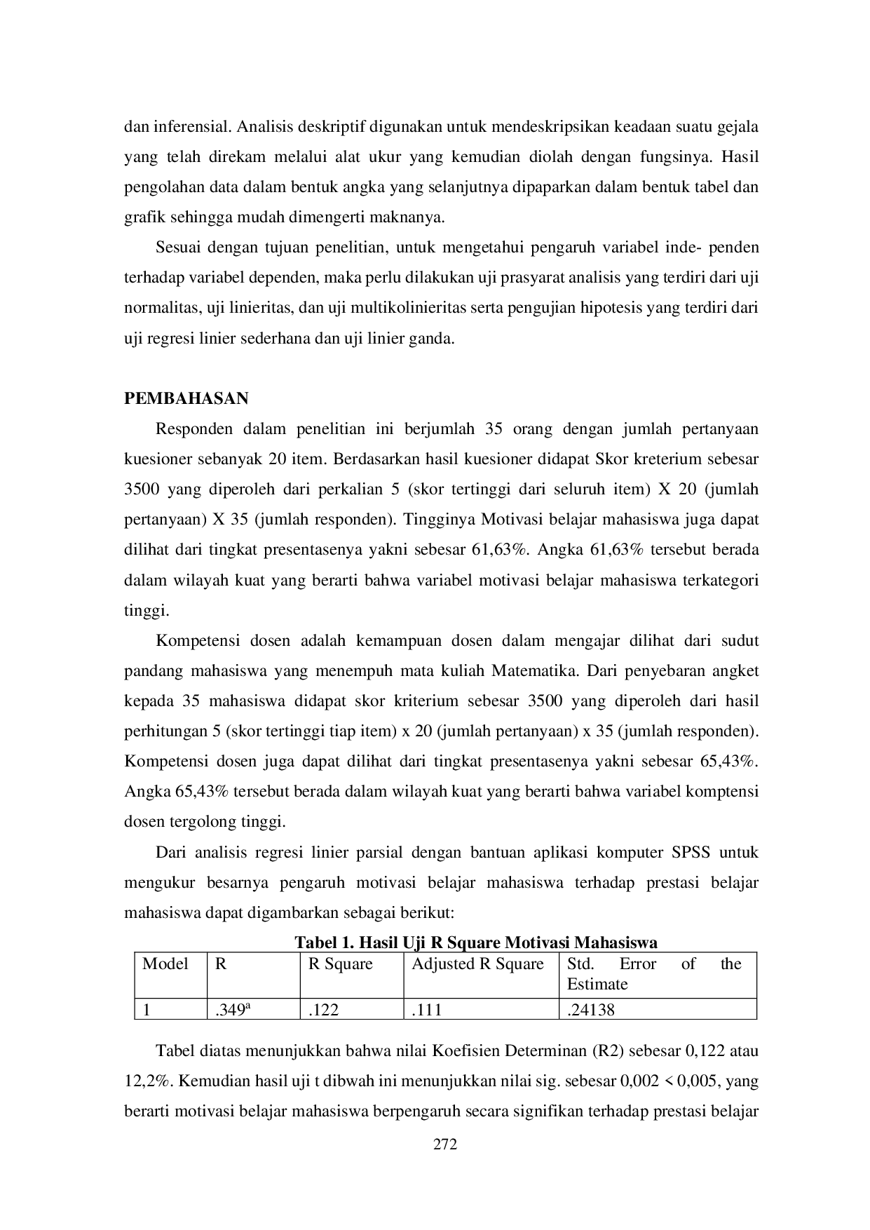 JURIS Pengaruh Kompetensi Dosen dan Motivasi Belajar Terhadap Prestasi Belajar Mahasiswa Politeknik PGRI Banten