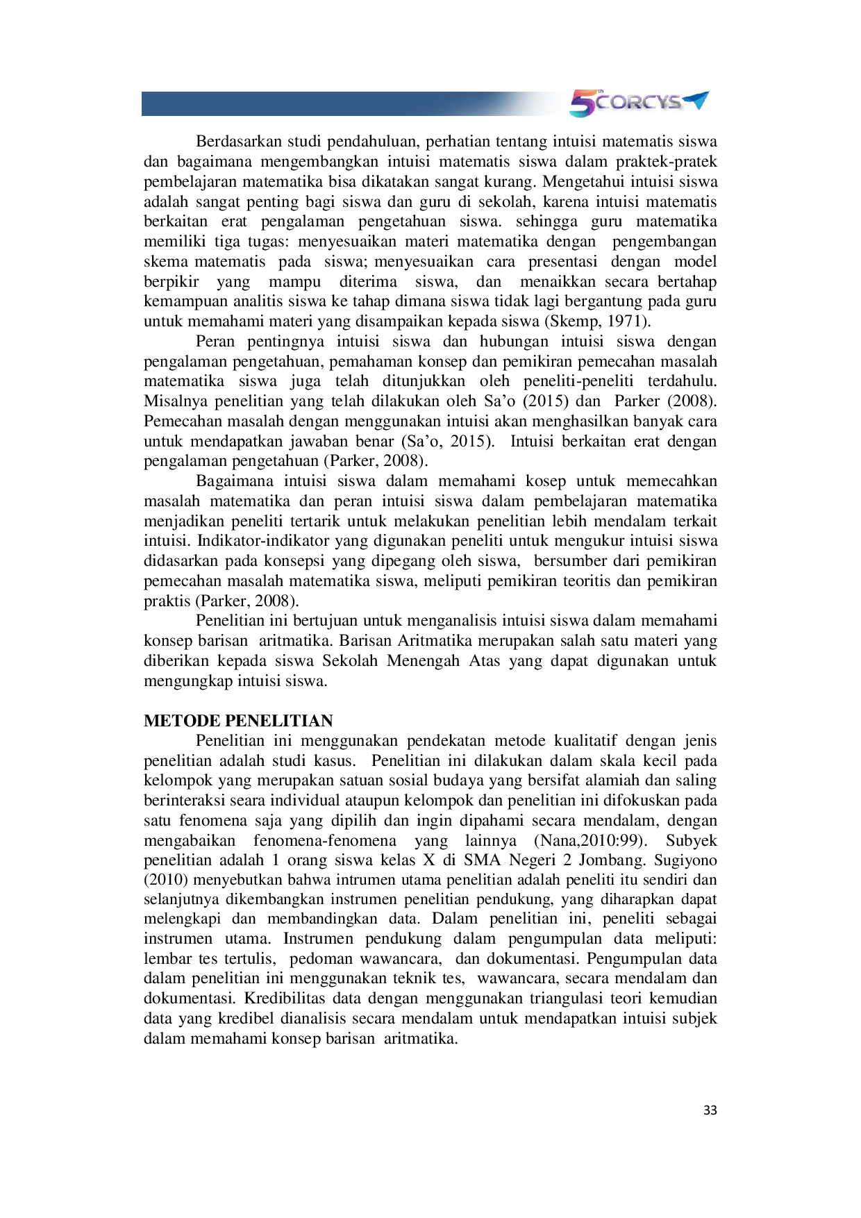 JURIS Analisis Intuisi Matematis Siswa Dalam Memahami Konsep Barisan Aritmatika