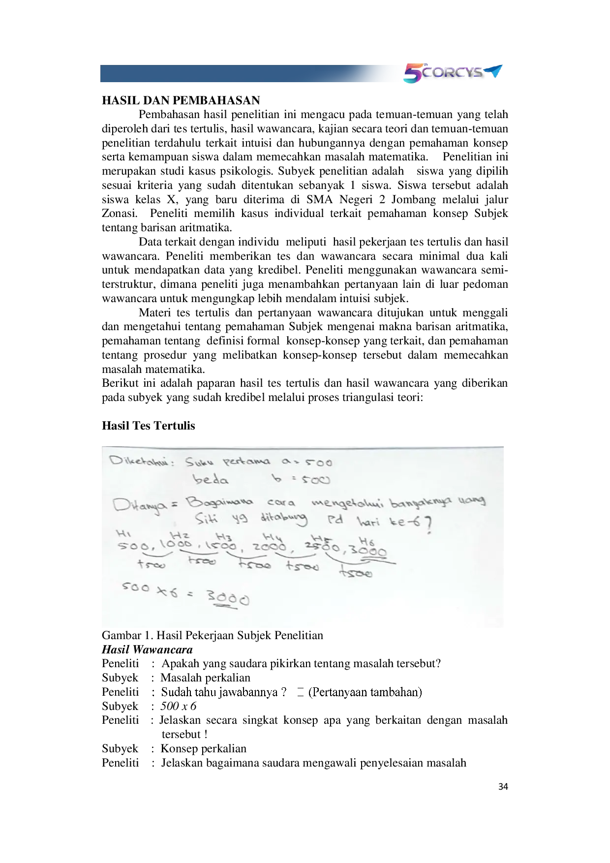 JURIS Analisis Intuisi Matematis Siswa Dalam Memahami Konsep Barisan Aritmatika