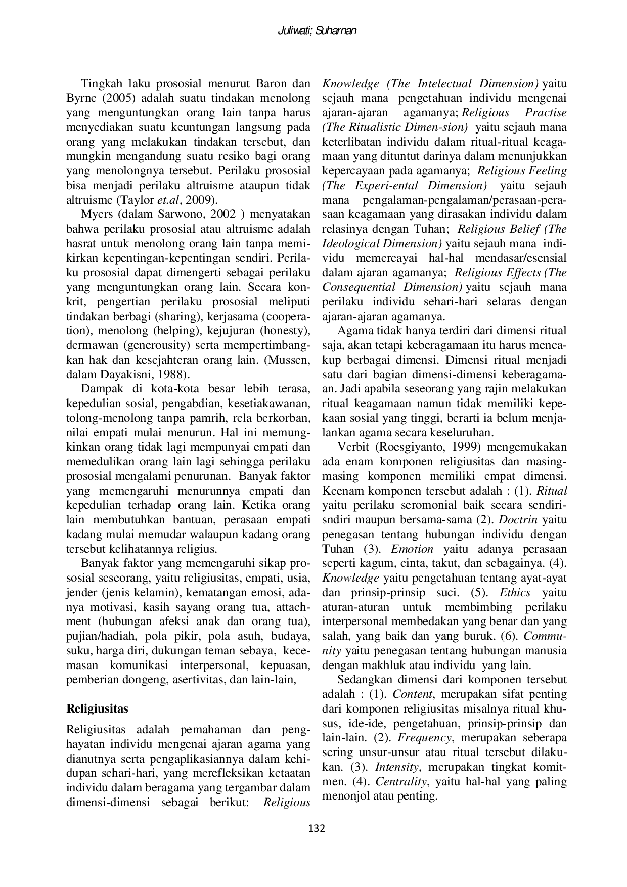 JURIS Religiusitas Empati dan Perilaku Prososial Jemaat GKT Hosana Bumi Permai