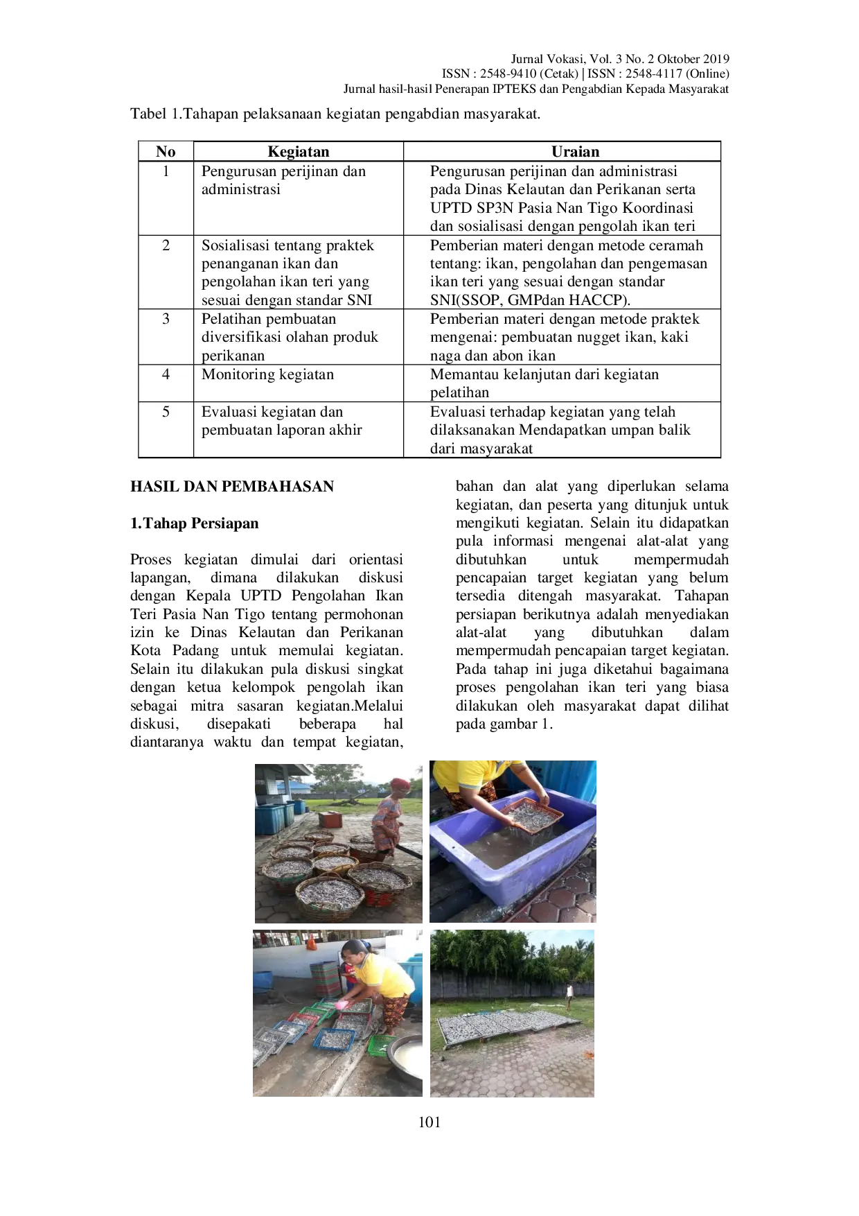 JURIS Pelatihan Penanganan Dan Pengolahan Ikan Di Kelurahan Pasia Nan Tigo Kecamatan Koto Tangah Kota Padang