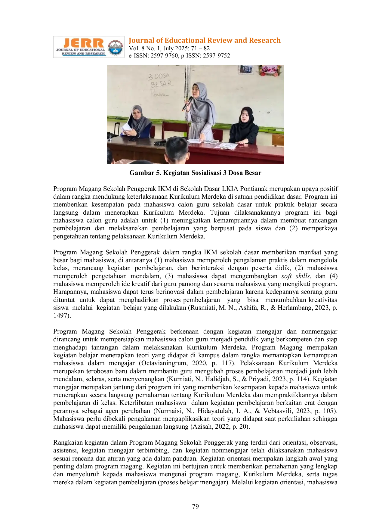 JURIS Keterlaksanaan Program Magang Sekolah Penggerak dalam Rangka Implementasi Kurikulum Merdeka di Sekolah Dasar