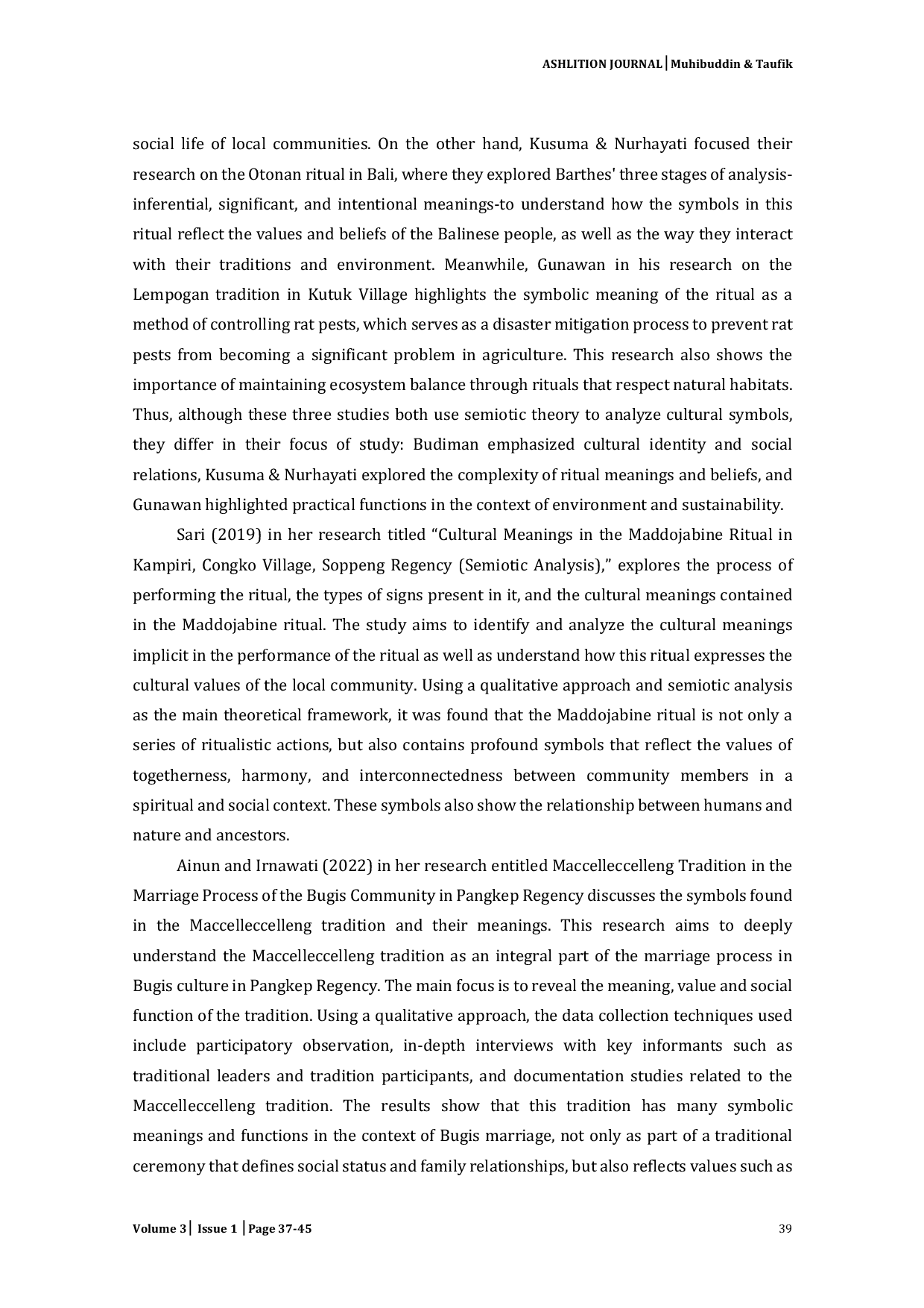 JURIS Massappo Wannua Tradition in Barru Regency A Semiotic Study