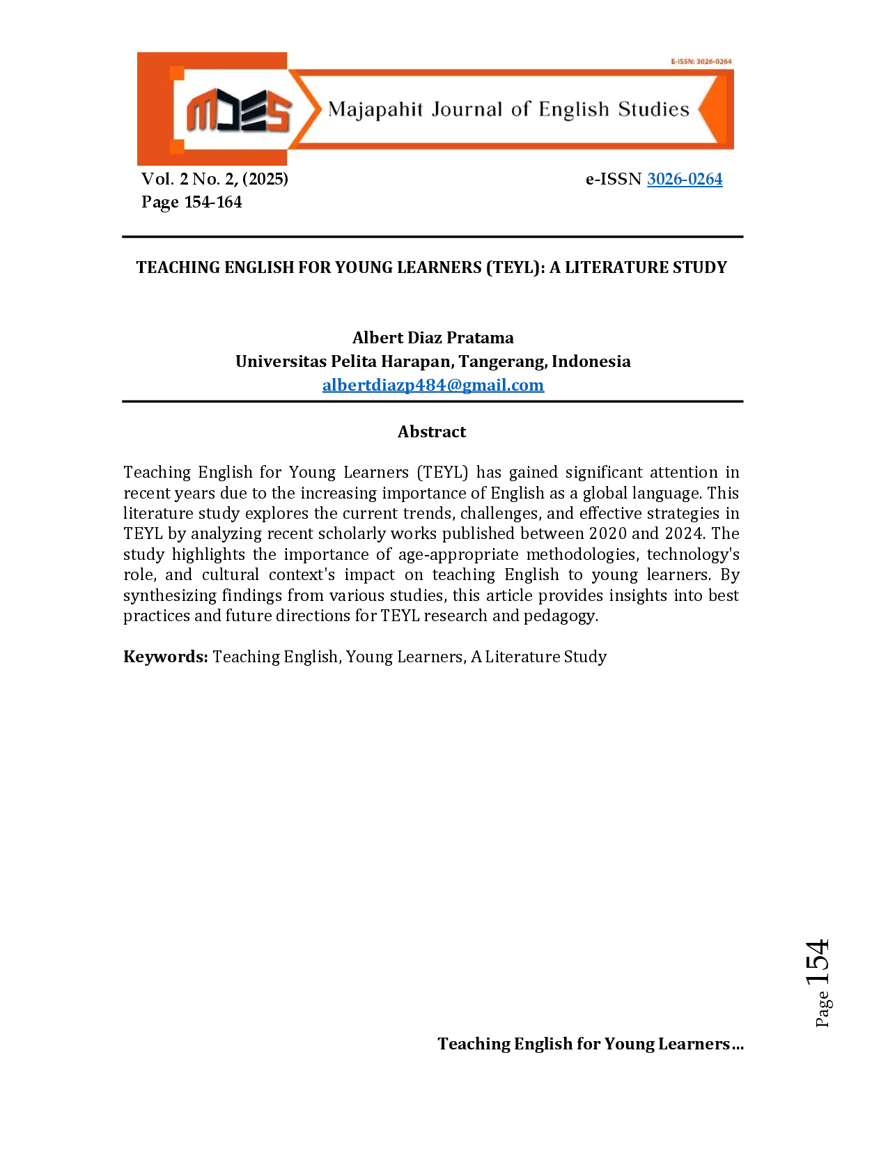 juris Teaching English for Young Learners TEYL A Literature Study