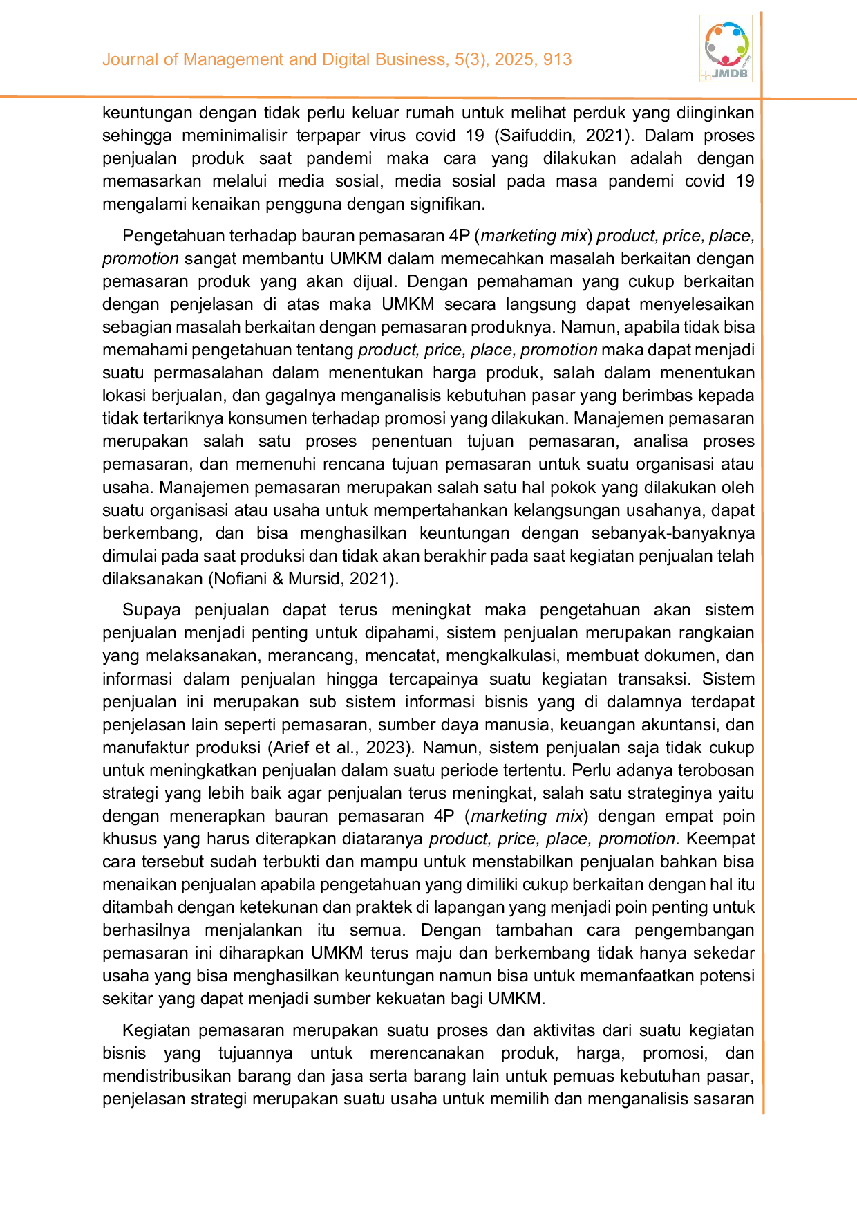 JURIS Strategi pemasaran melalui media sosial dalam meningkatkan penjualan usaha mikro kecil menengah di Jawa Barat Studi literatur sistematis