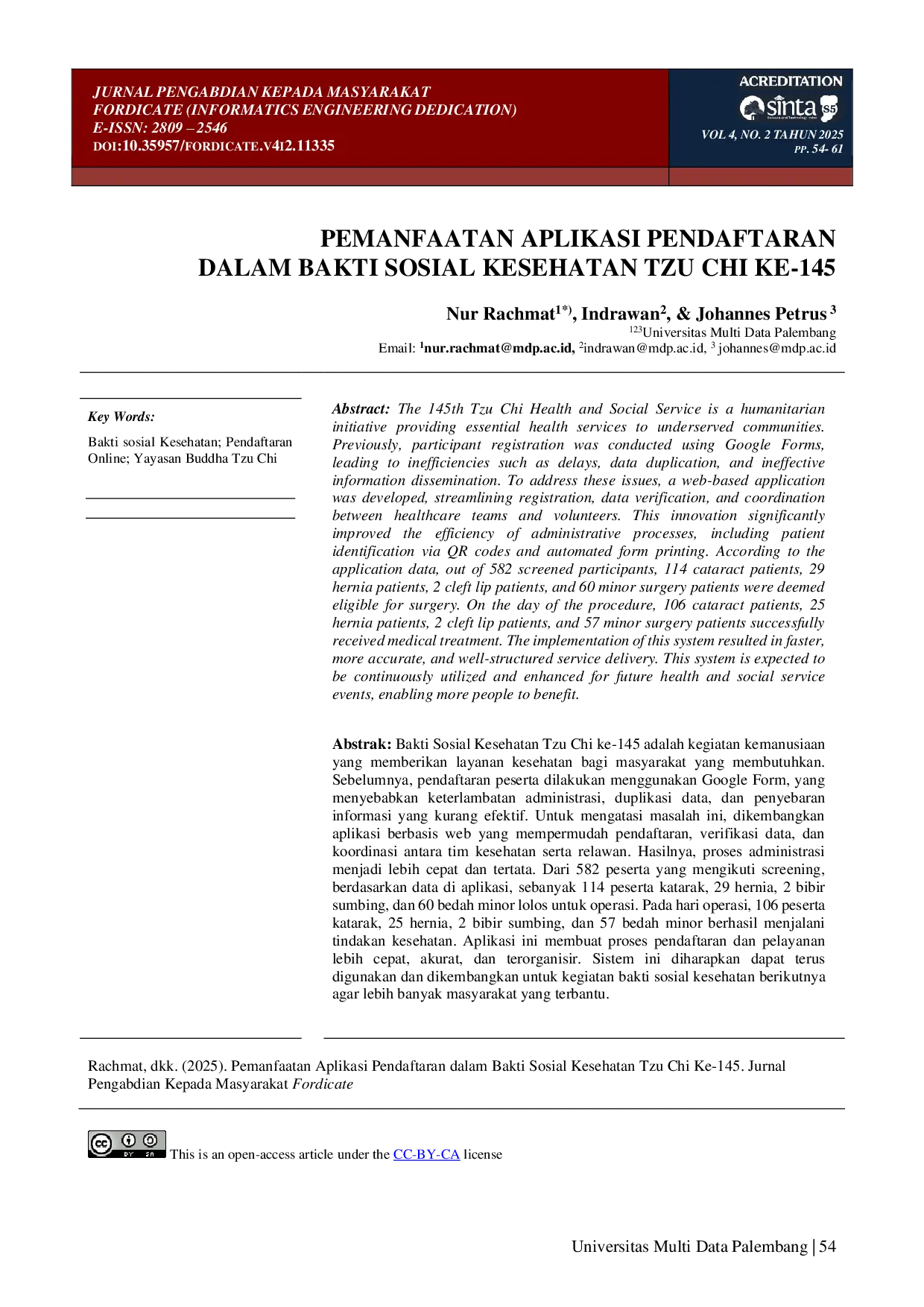 juris Pemanfaatan Aplikasi Pendaftaran Dalam Bakti Sosial Kesehatan Tzu Chi Ke 145