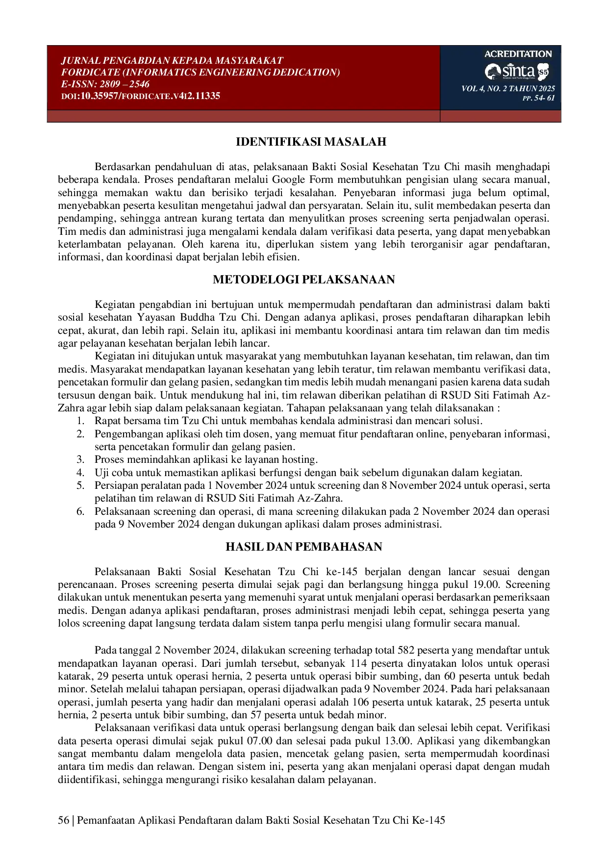 juris Pemanfaatan Aplikasi Pendaftaran Dalam Bakti Sosial Kesehatan Tzu Chi Ke 145