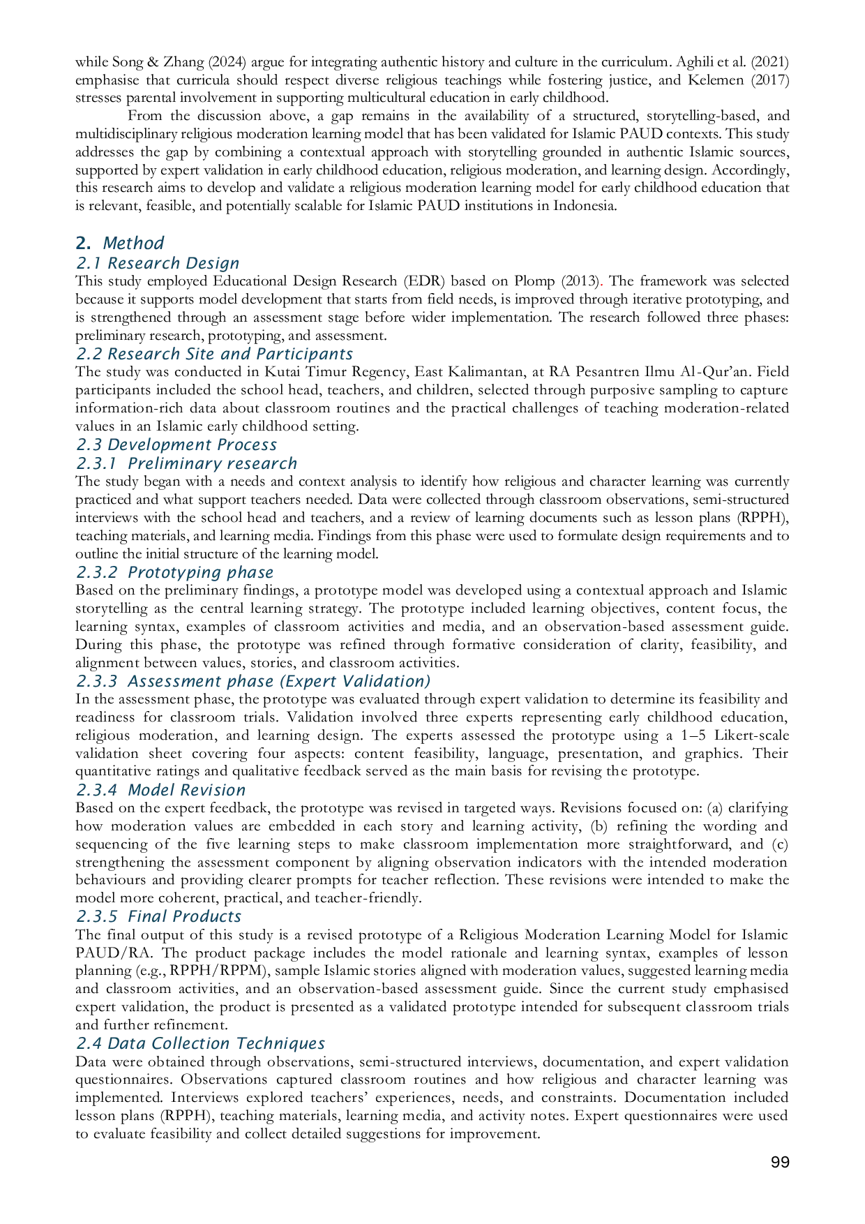 JURIS Designing A Religious Moderation Learning Model for Islamic Early Childhood Education