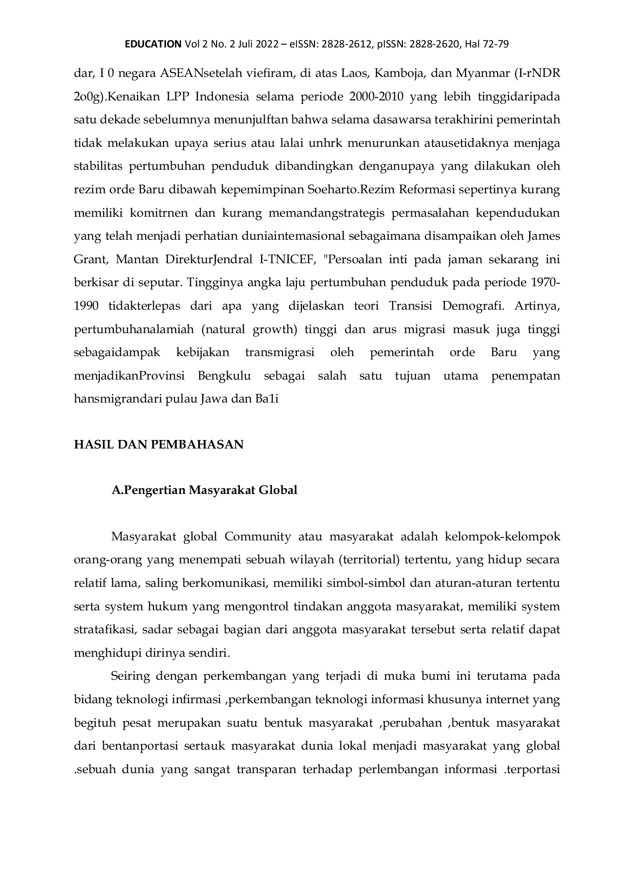 JURIS Kependudukan dalam Masyarakat Global