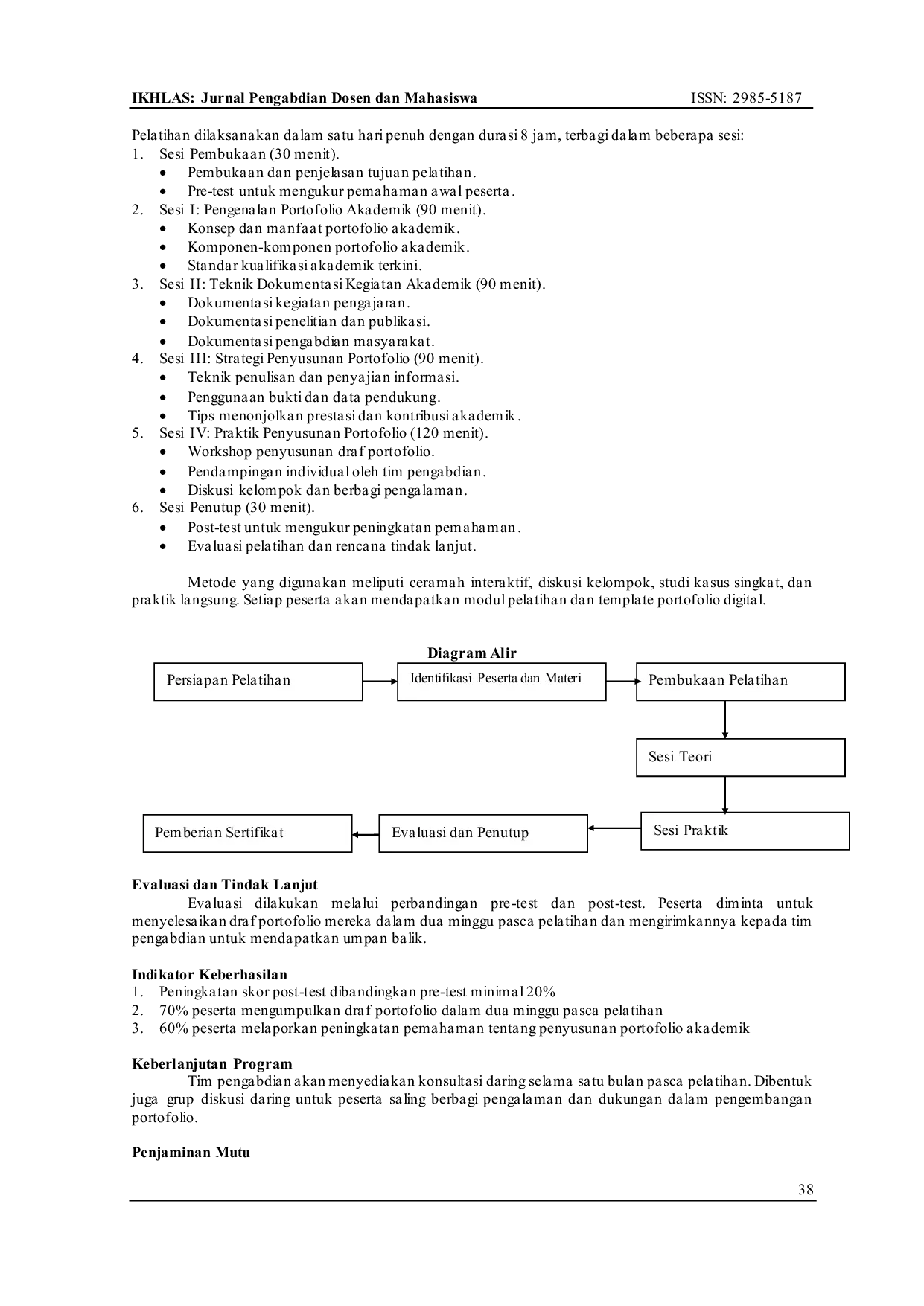 JURIS Pelatihan Penyusunan Portofolio Akademik Bagi Dosen Fakultas Ekonomi dan Bisnis Universitas Islam Indragiri Untuk Peningkatan Kualifikasi