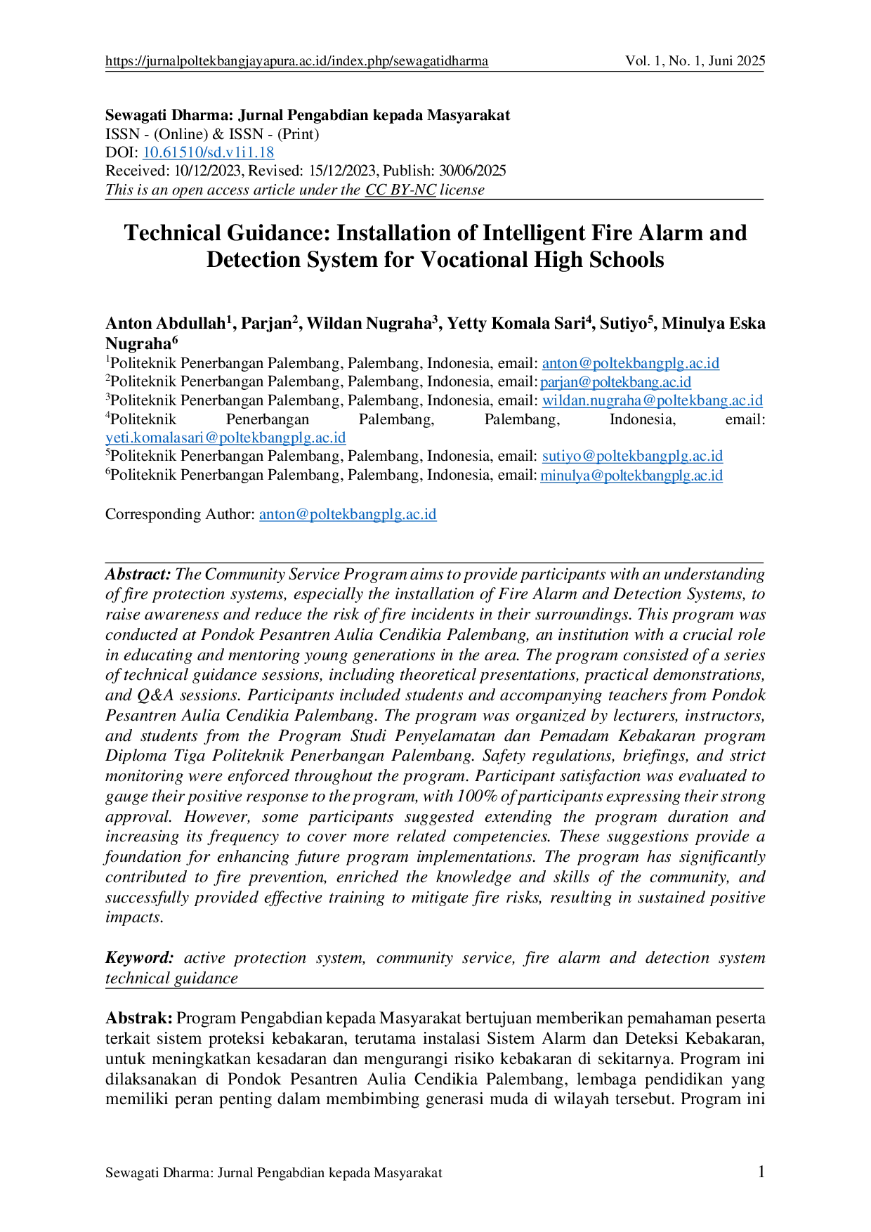 JURIS Technical Guidance Installation of Intelligent Fire Alarm and Detection System for Vocational High Schools