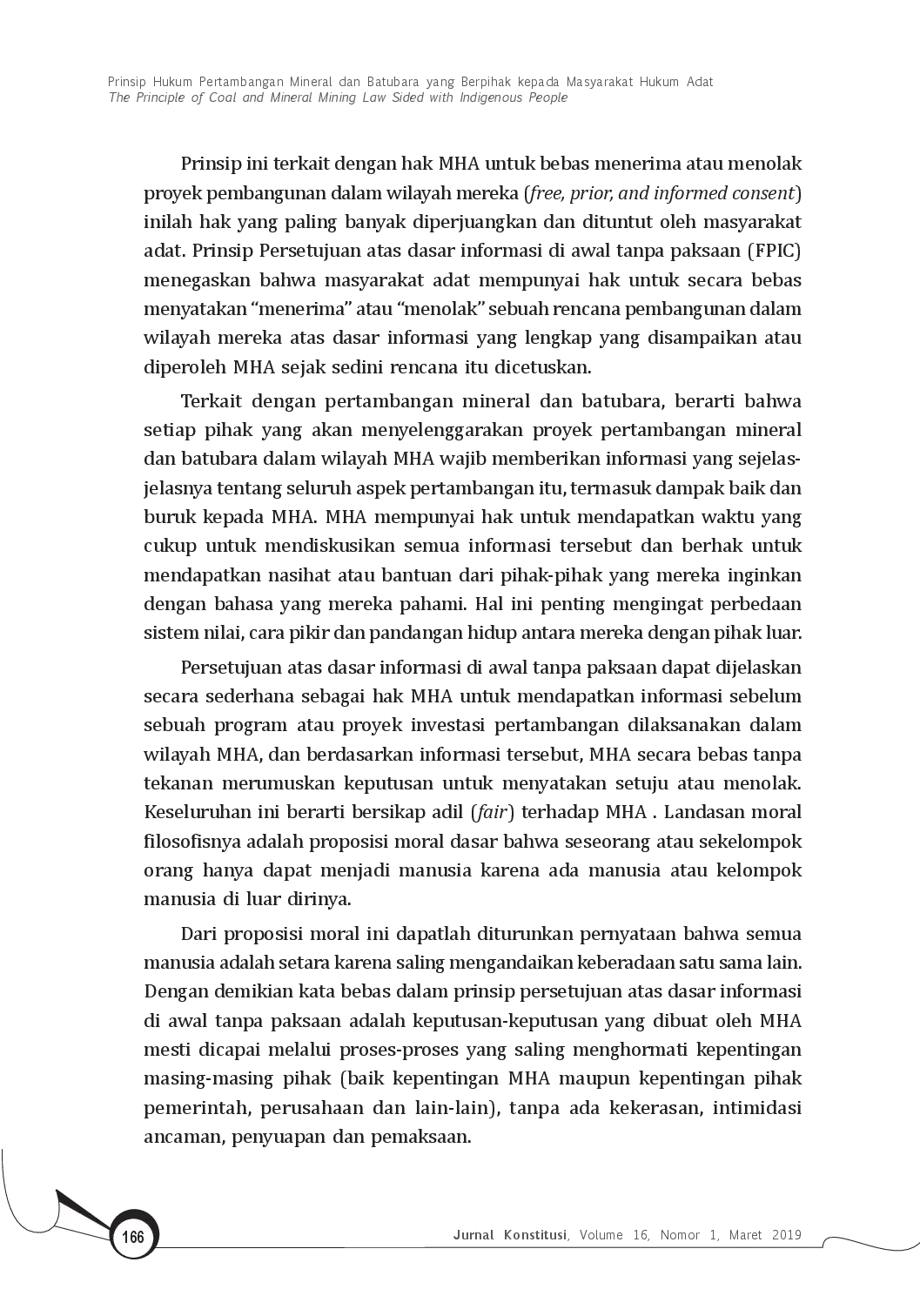 juris Prinsip Hukum Pertambangan Mineral dan Batubara yang Berpihak kepada Masyarakat Hukum Adat