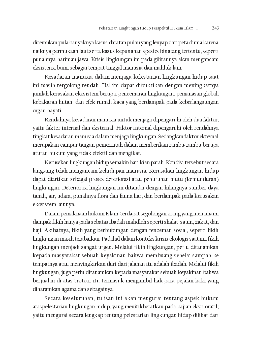 juris Pelestarian Lingkungan Hidup Perspektif Hukum Islam dan Undang Undang