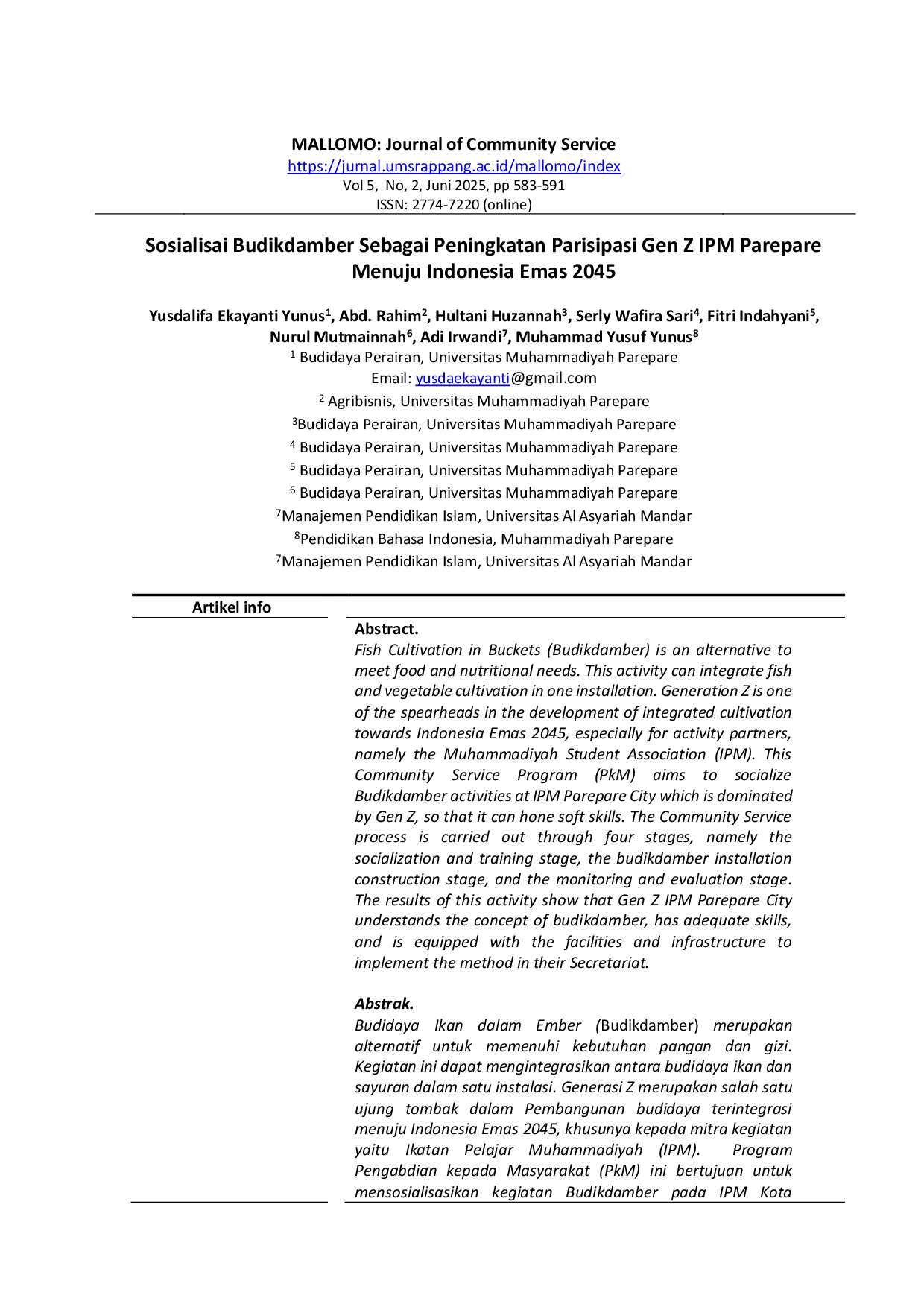 JURIS Sosialisai Budikdamber Sebagai Peningkatan Parisipasi Gen Z IPM Parepare Menuju Indonesia Emas 2045