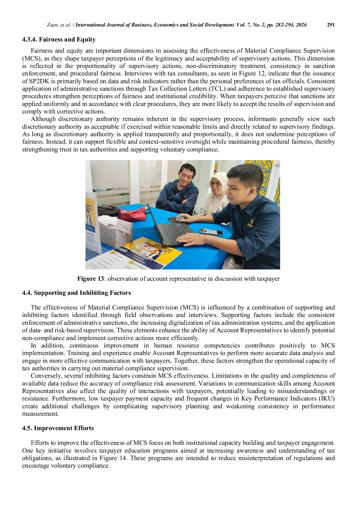 JURIS Effectiveness of Material Compliance Supervision to Improve Tax Compliance at The Cirebon Satu Primary Tax Service Office