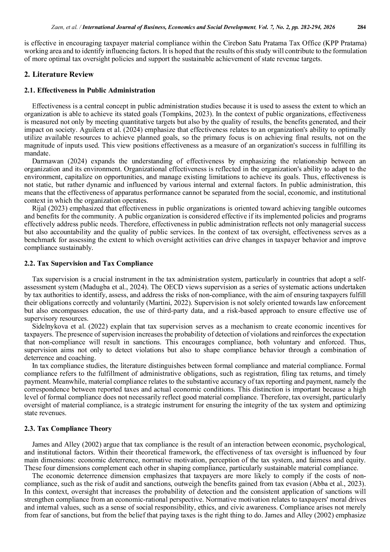 JURIS Effectiveness of Material Compliance Supervision to Improve Tax Compliance at The Cirebon Satu Primary Tax Service Office