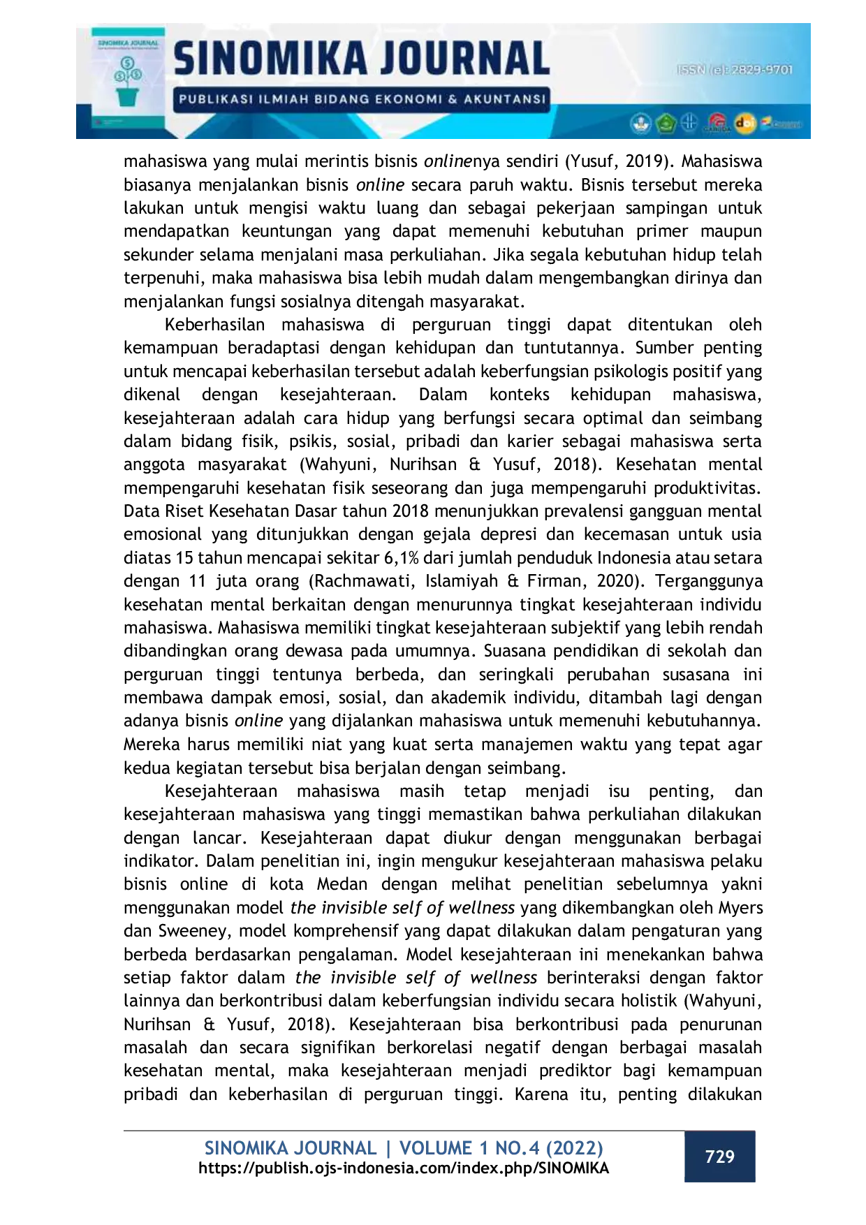 JURIS Pengaruh Bisnis Online Terhadap Kesejahteraan Mahasiswa Pelaku Usaha Bisnis Online Di Kota Medan