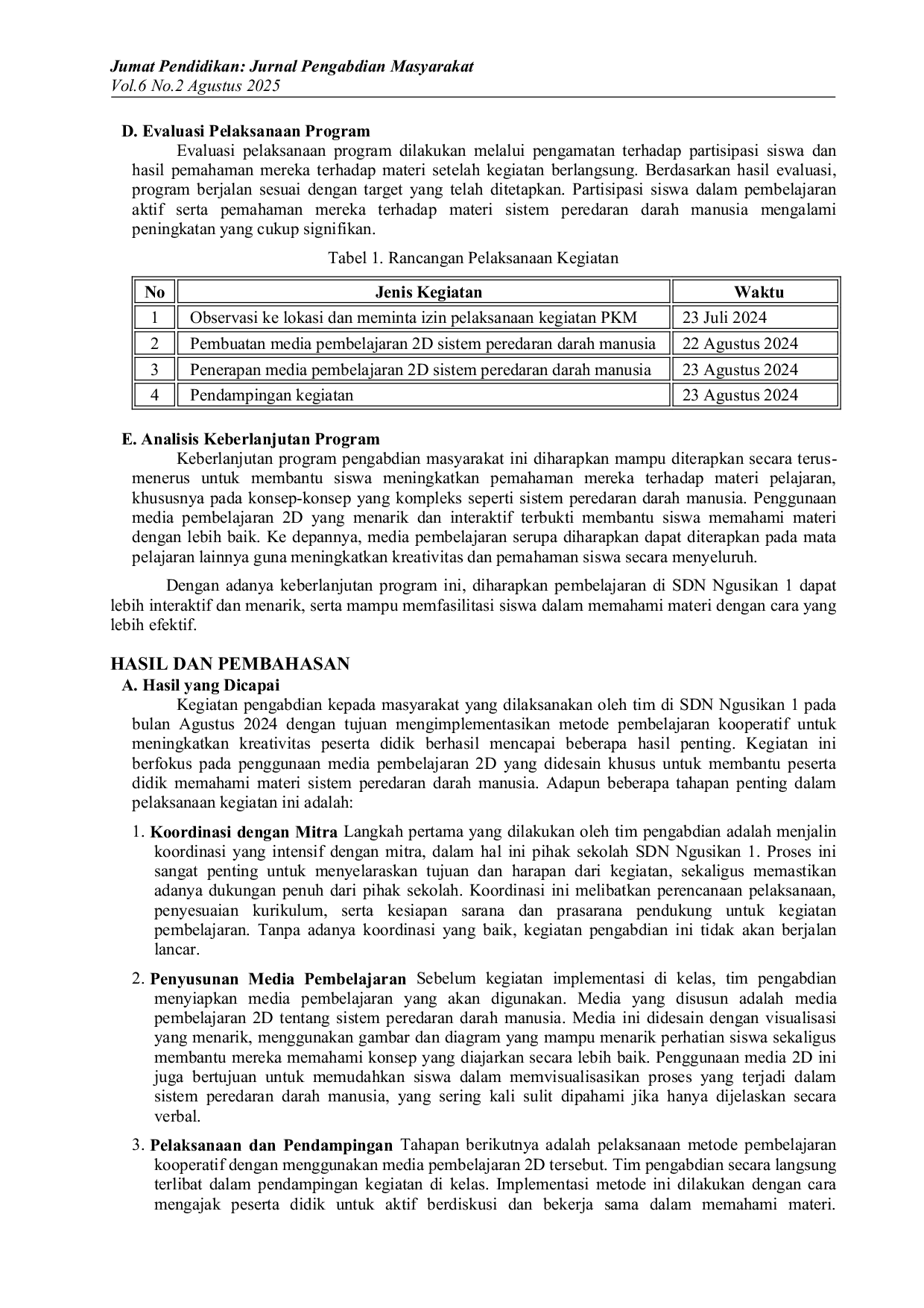 JURIS Pengaruh Pembelajaran Kooperatif terhadap Kreativitas Peserta Didik Studi Implementasi di Lingkungan Sekolah