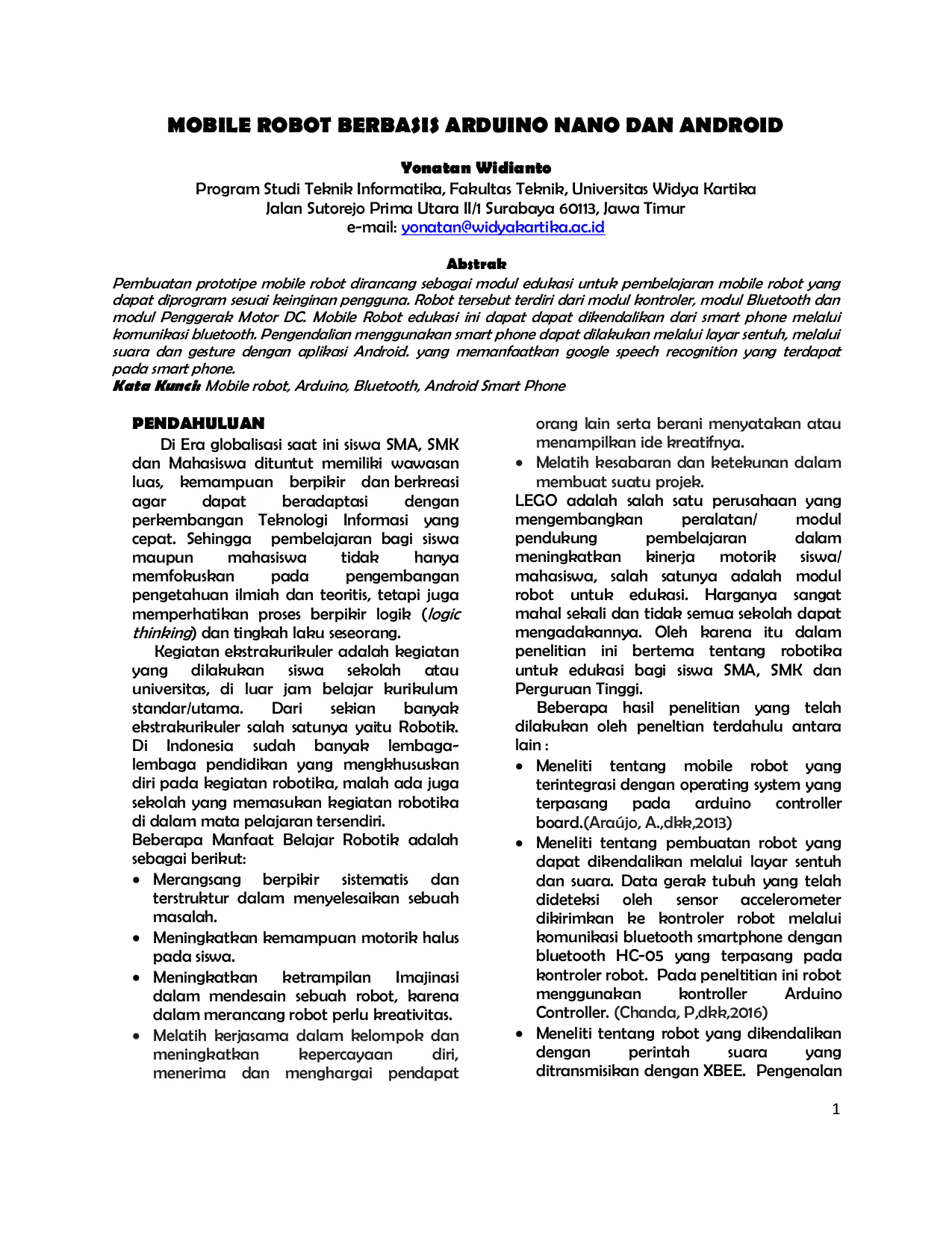 JURIS Mobile Robot Berbasis Arduino Nano Dan Android
