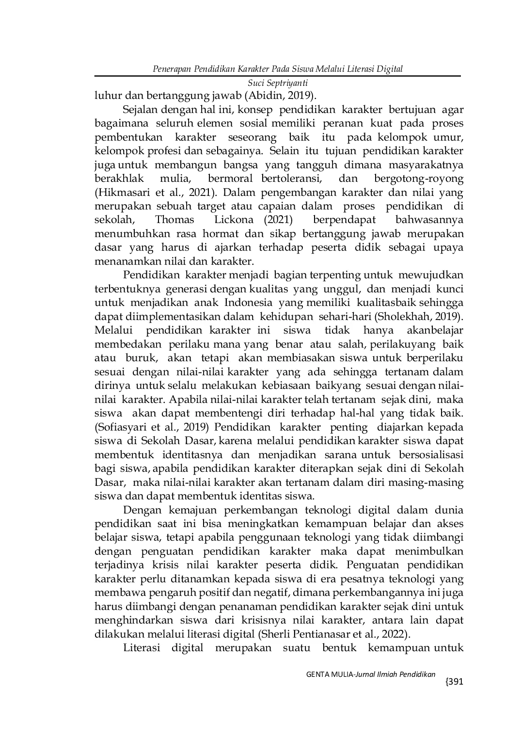 JURIS Penerapan Pendidikan Karakter Pada Siswa Melalui Literasi Digital Di Kelas IV SD Negeri Pantai Muratara