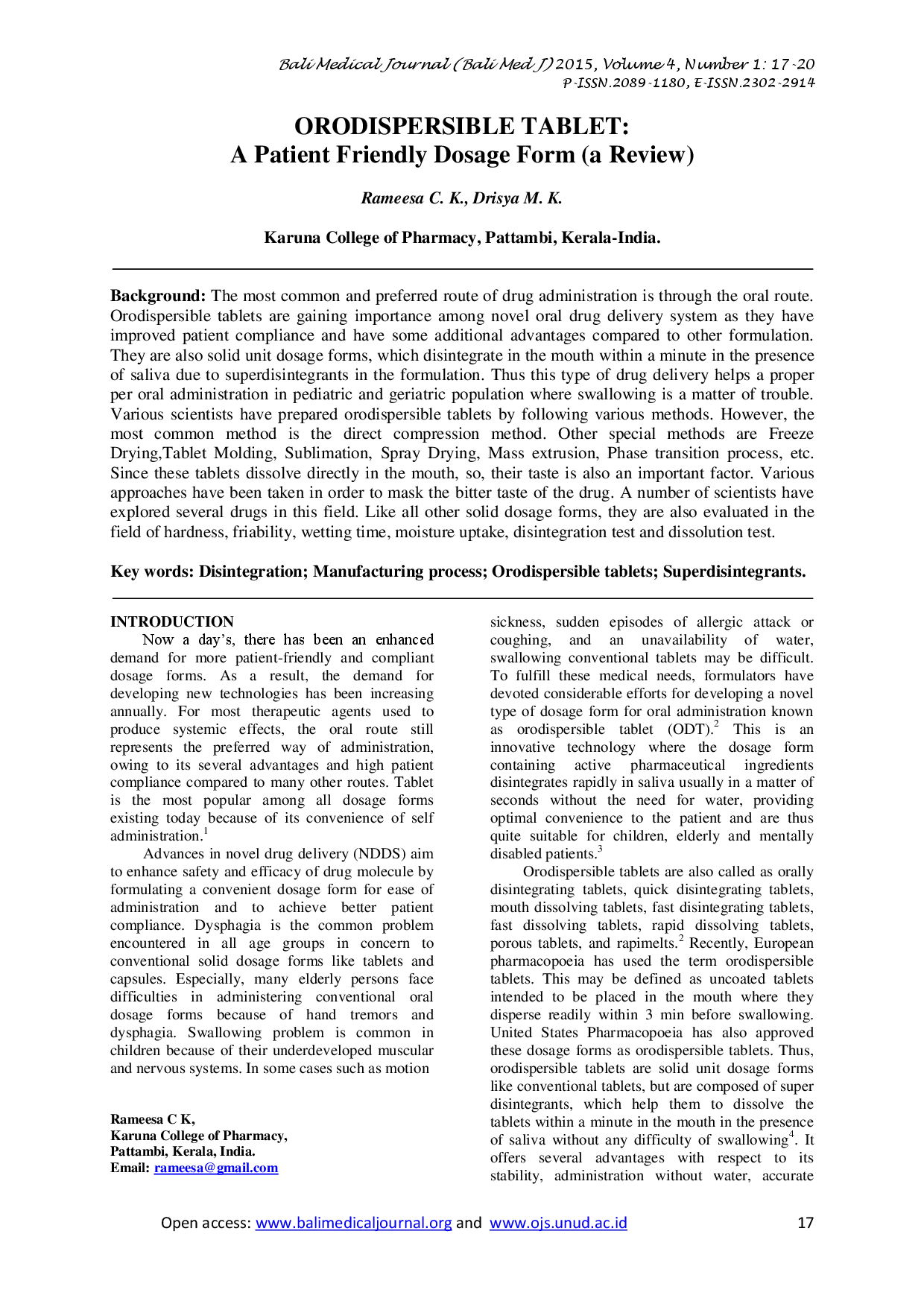 juris ORODISPERSIBLE TABLET A Patient Friendly Dosage Form a Review