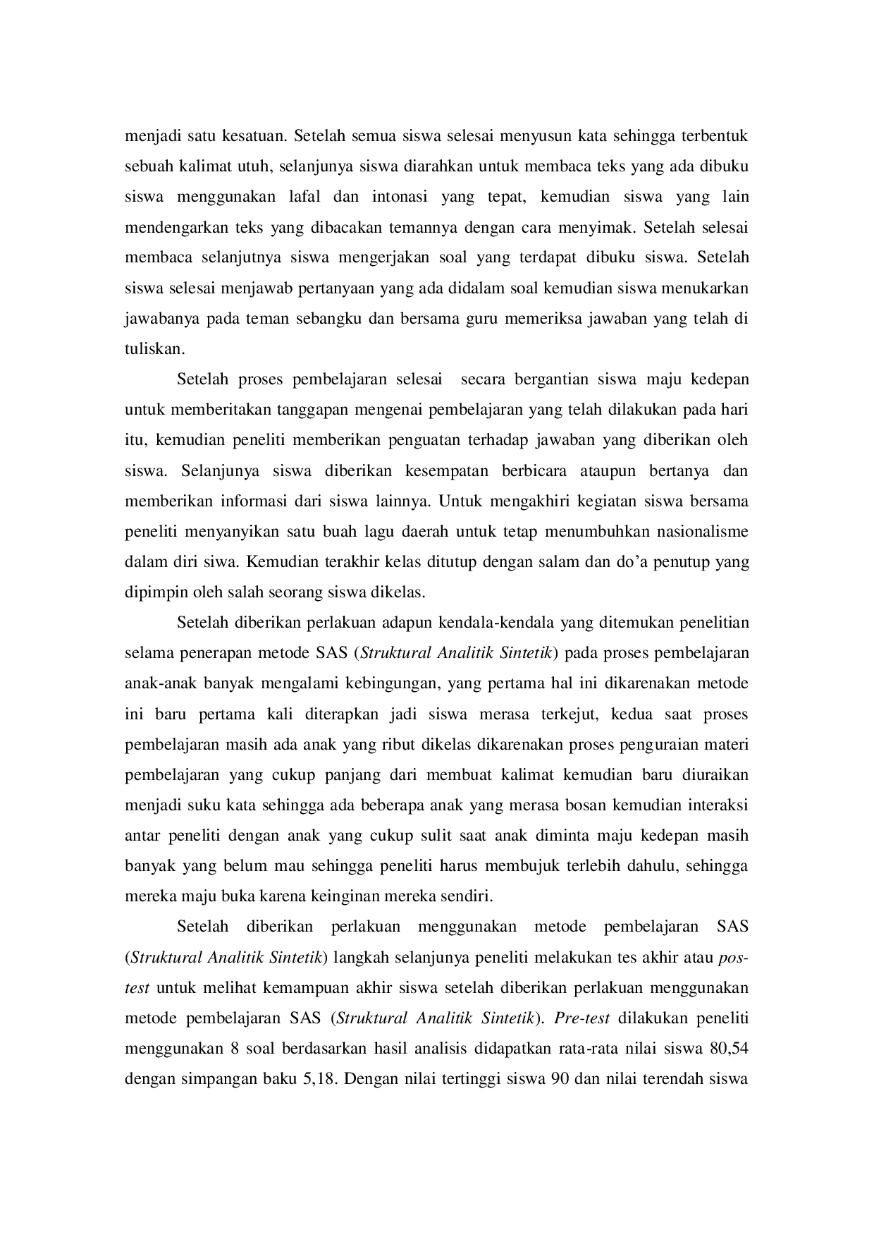 JURIS Penerapan Metode SAS Struktural Analitik Sintetik dalam Pembelajaran Bahasa Indonesia Siswa Kelas II SD Negeri Anyar