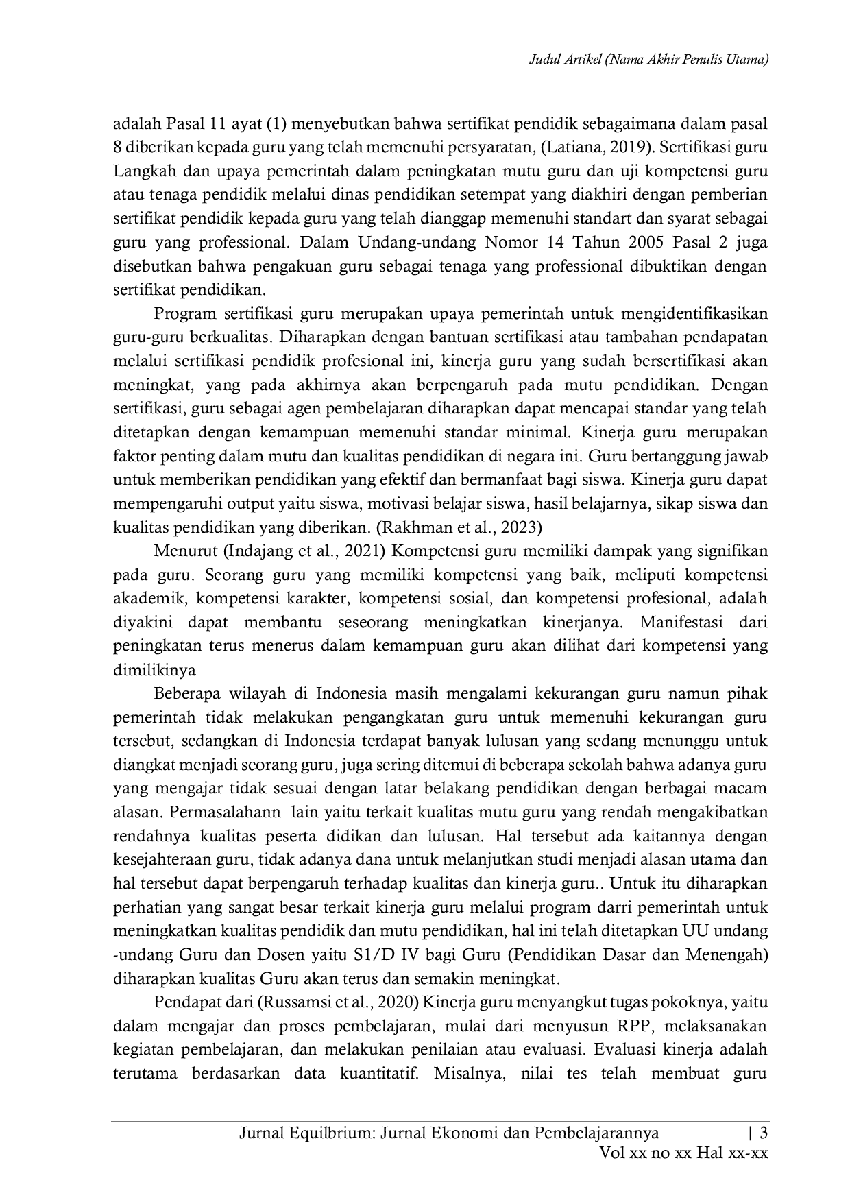 JURIS Pengaruh profesionalisme dan sertifikasi terhadap kinerja guru mata pelajaran IPS di SMP Negeri Se Kabupaten Lumajang