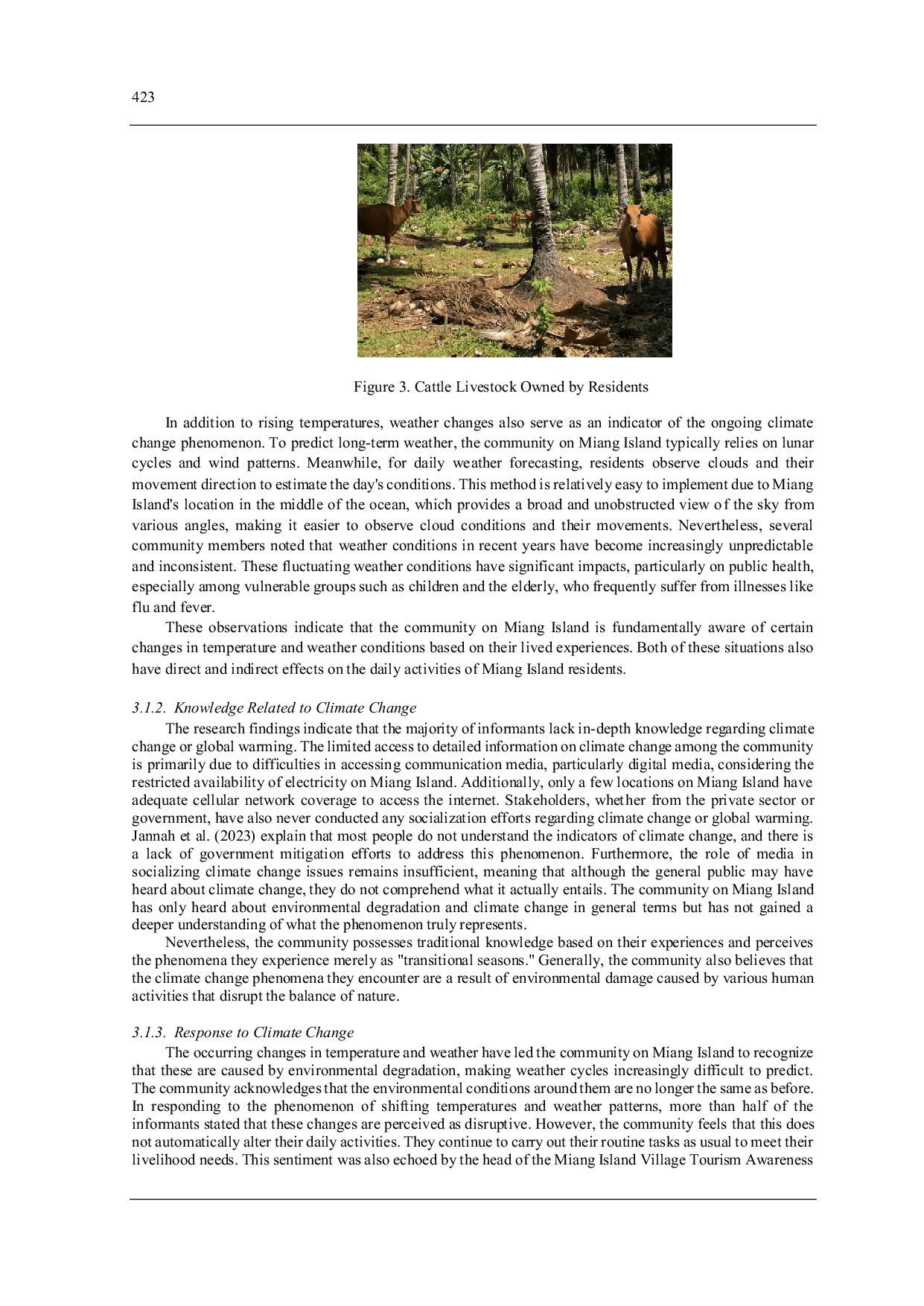 JURIS Perubahan Iklim Dan Persepsi Masyarakat Studi Kasus Di Desa Pulau Miang Kutai Timur