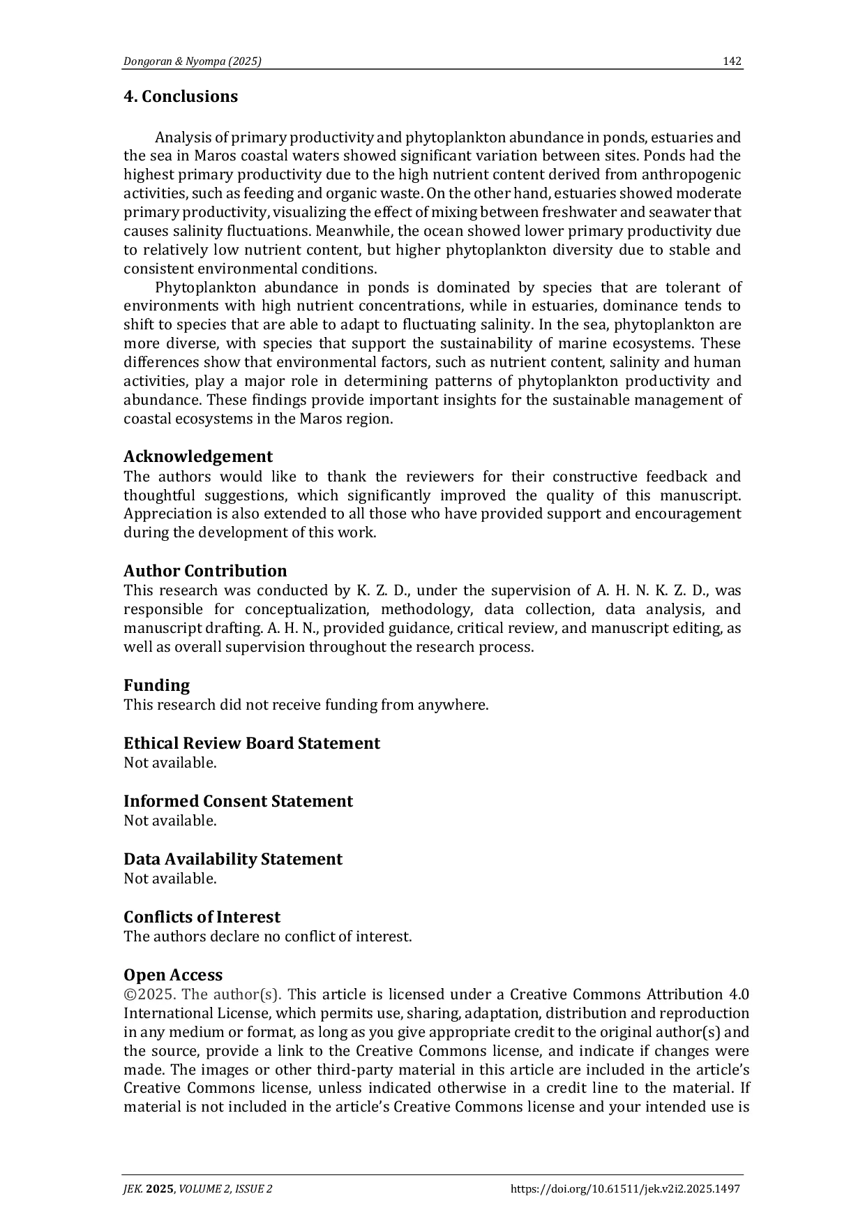 JURIS Analysis of primary productivity and phytoplankton abundance across coastal ecosystems Implications for sustainable aquaculture and ecosystem management
