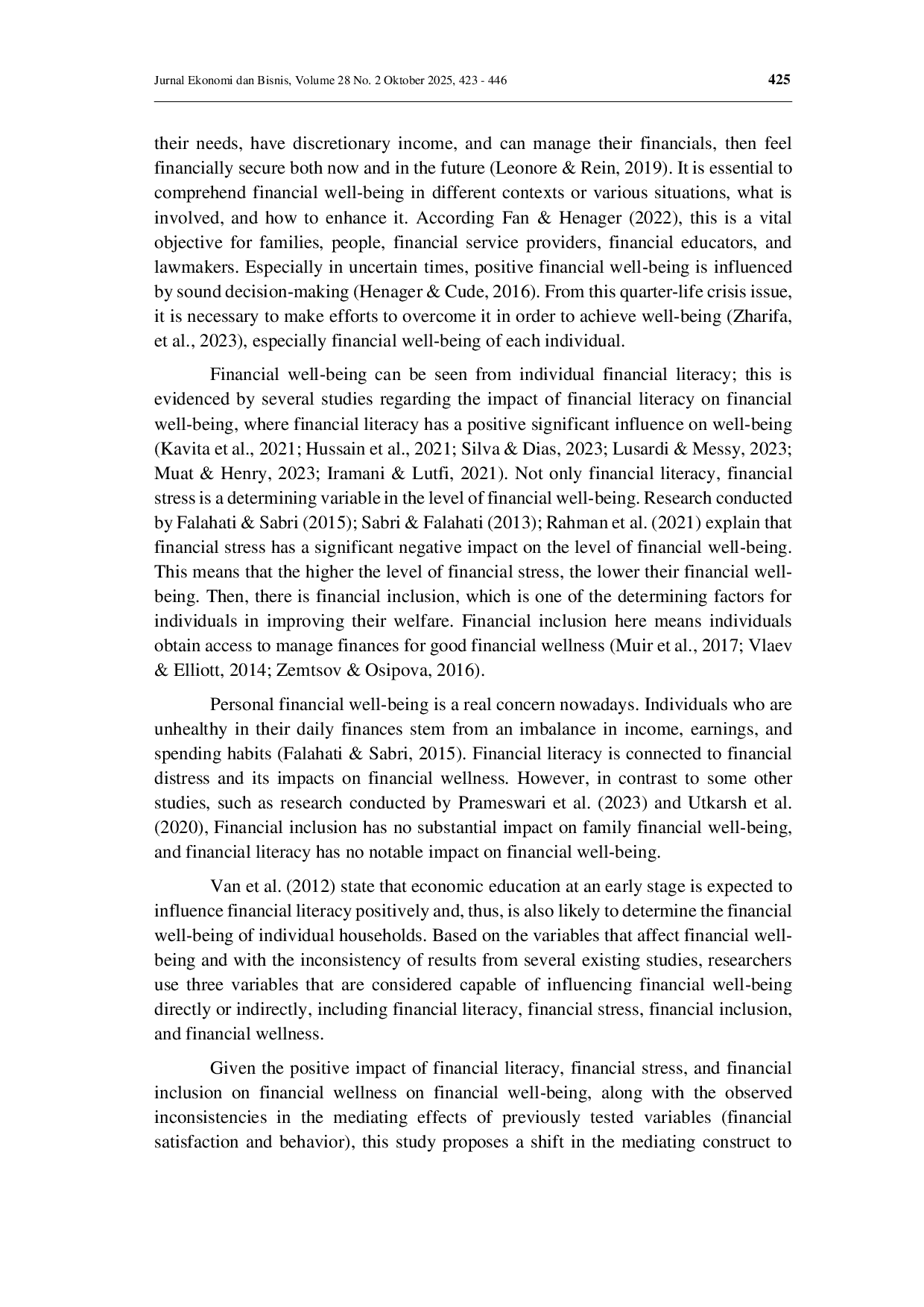 JURIS Determinants of financial well being in young adults quarter life crisis