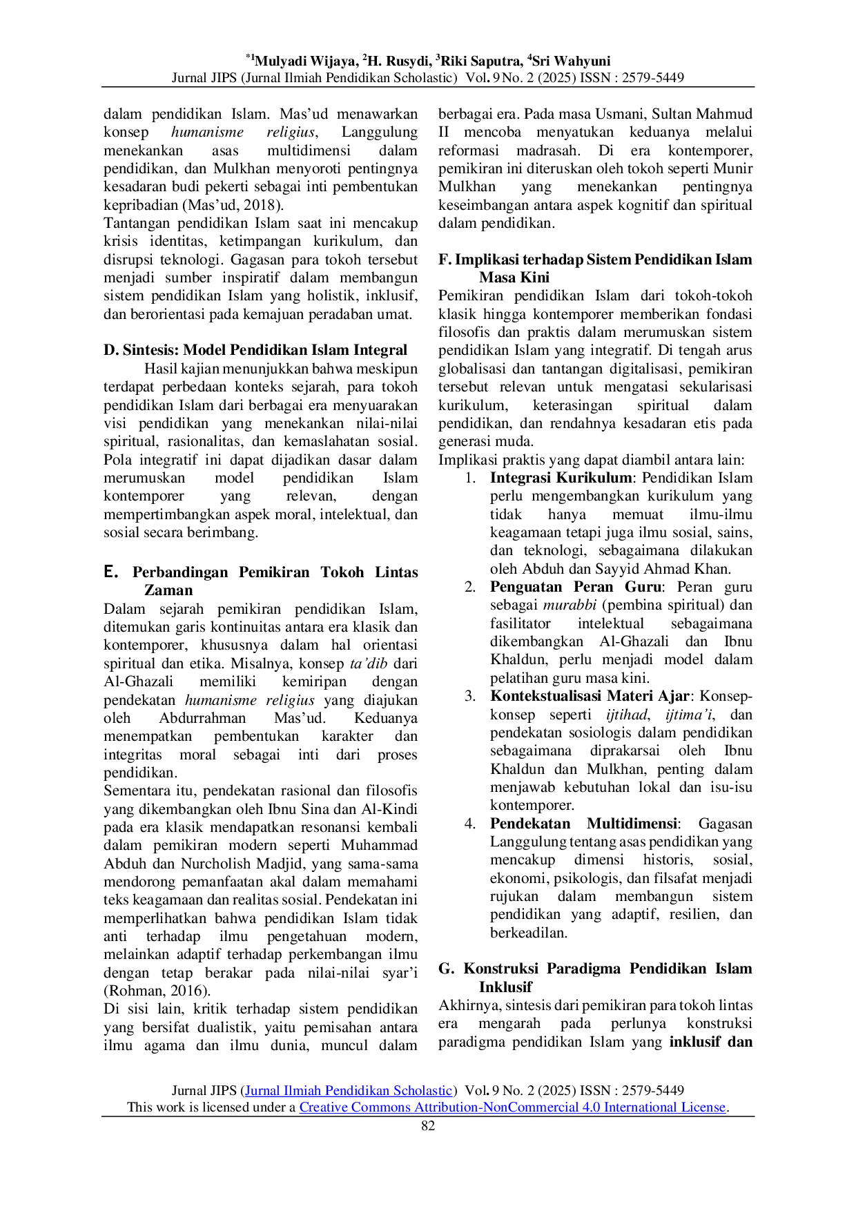 JURIS Pemikiran Pendidikan Islam dalam kajian Tokoh Klasik Modern dan Kontemporer