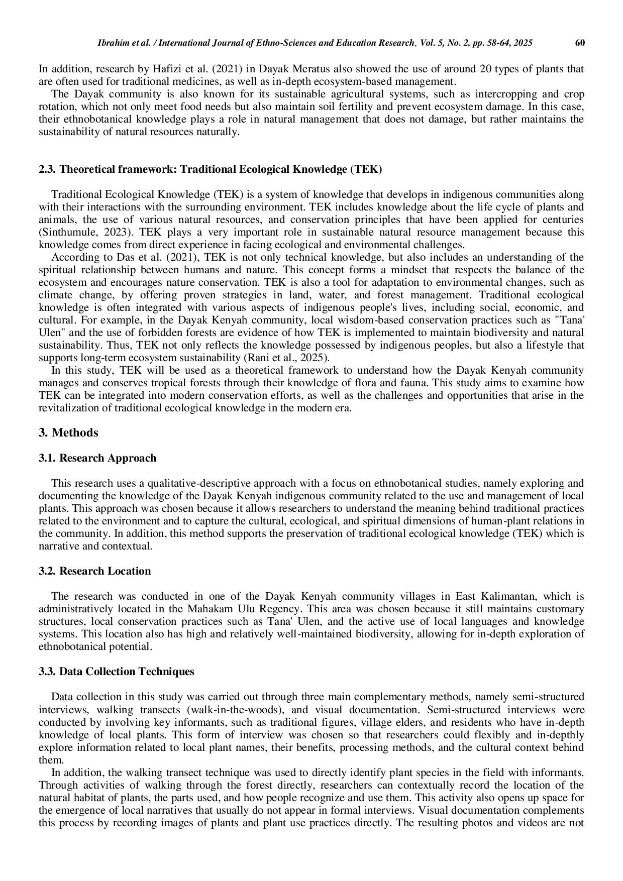 JURIS Revitalization of Traditional Knowledge in Natural Resource Management An Ethnobotanical Study in the Dayak Kenyah Indigenous Community