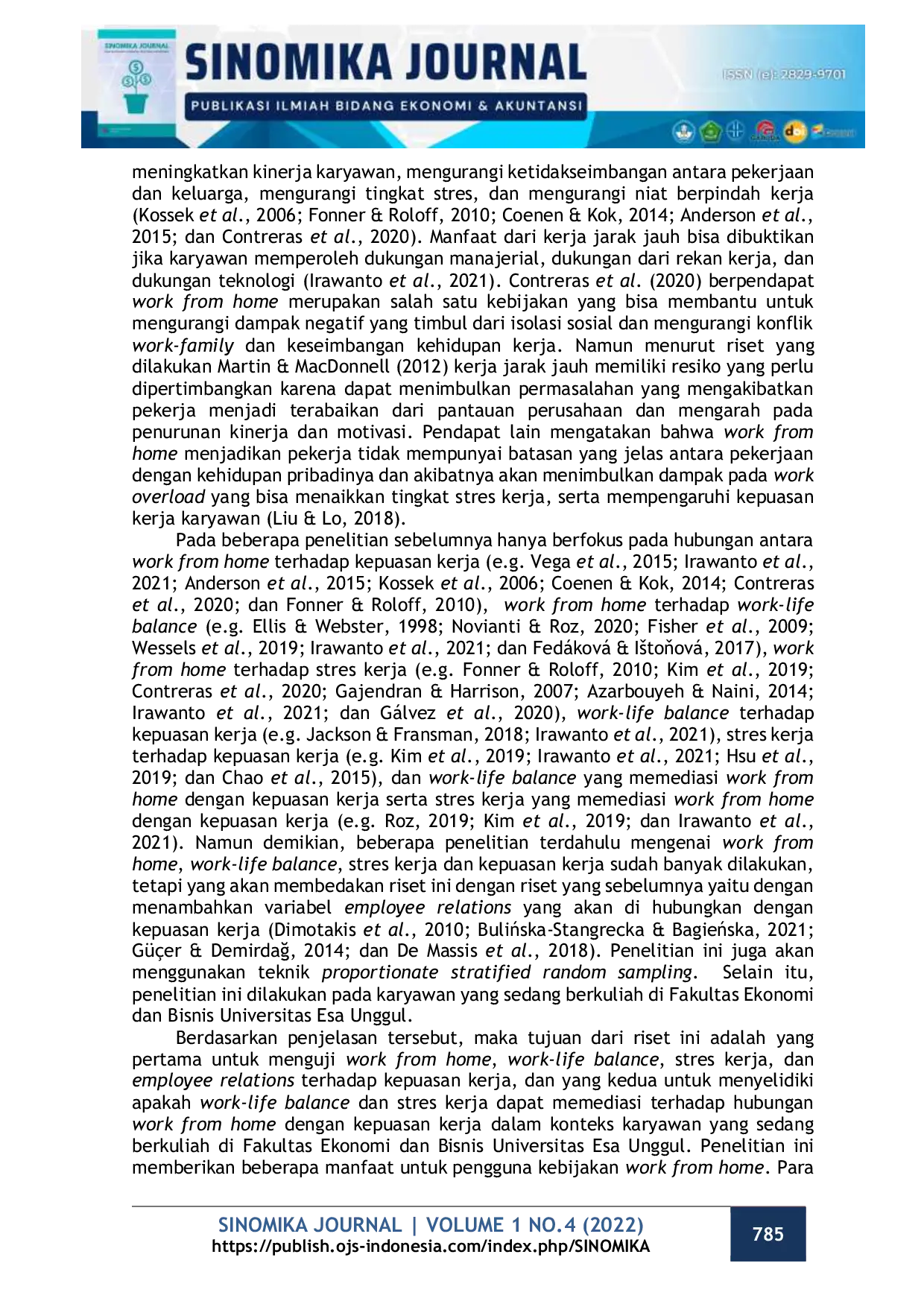 JURIS Pengaruh Work From Home Work Life Balance Stres Kerja dan Employee Relations Terhadap Kepuasan Kerja Pada Pekerja Yang Sedang Berkuliah