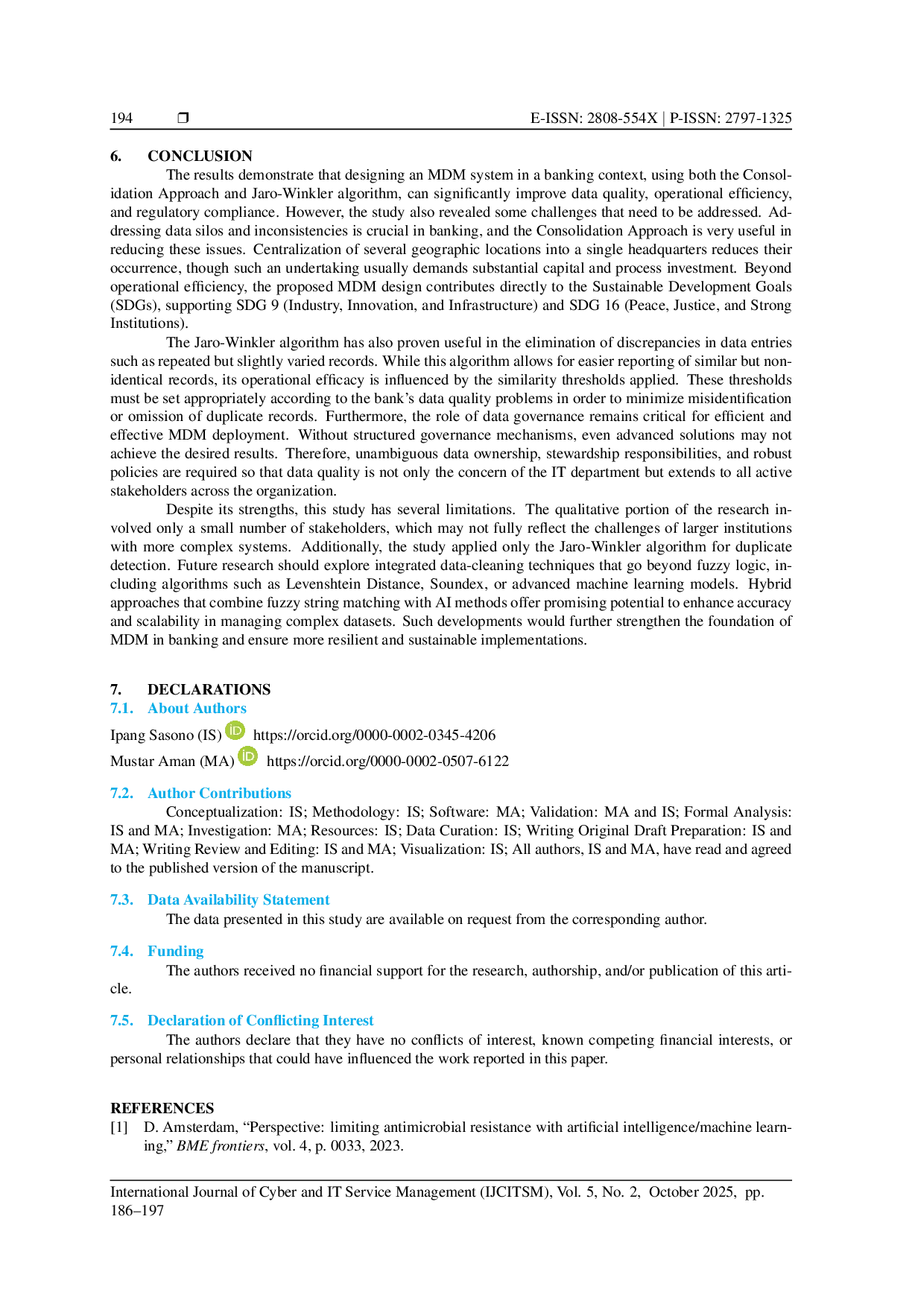 JURIS Framework Of Master Data Management In Banking Using Consolidation And Jaro Winkler Algorithm